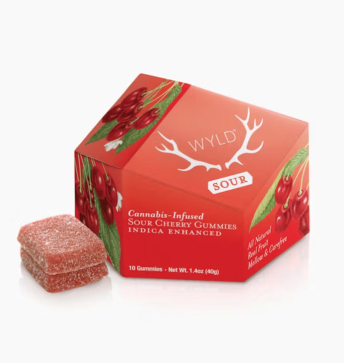WYLD: Sour Cherry Indica Enhanced Gummies - 100mg - WYLD -  - $16 - Edibles