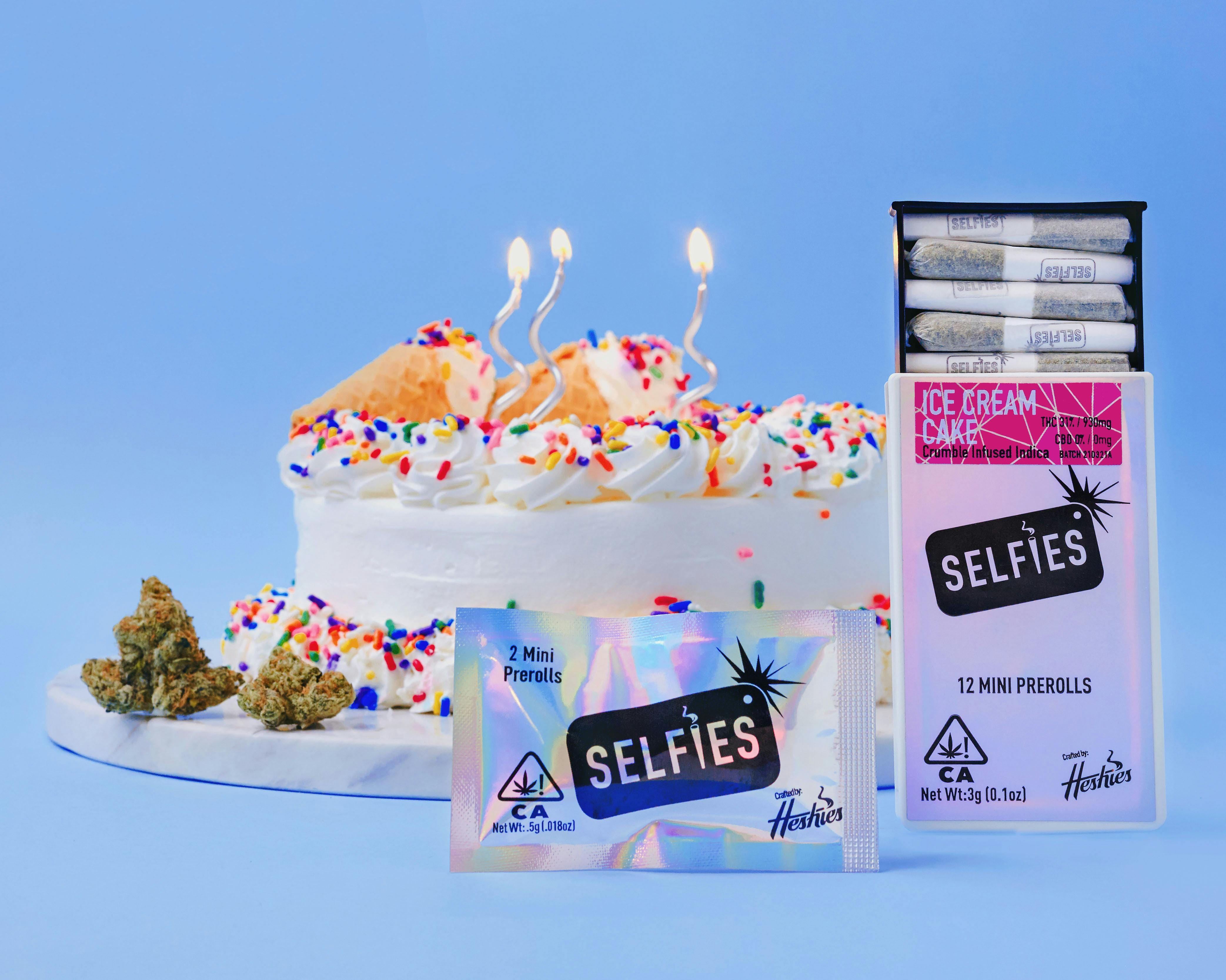 Ice Cream Cake 3g Crumble-Infused 12 Preroll Pack - Selfies - .25g 12 Pack Indica - $40 - Infused Preroll Pack