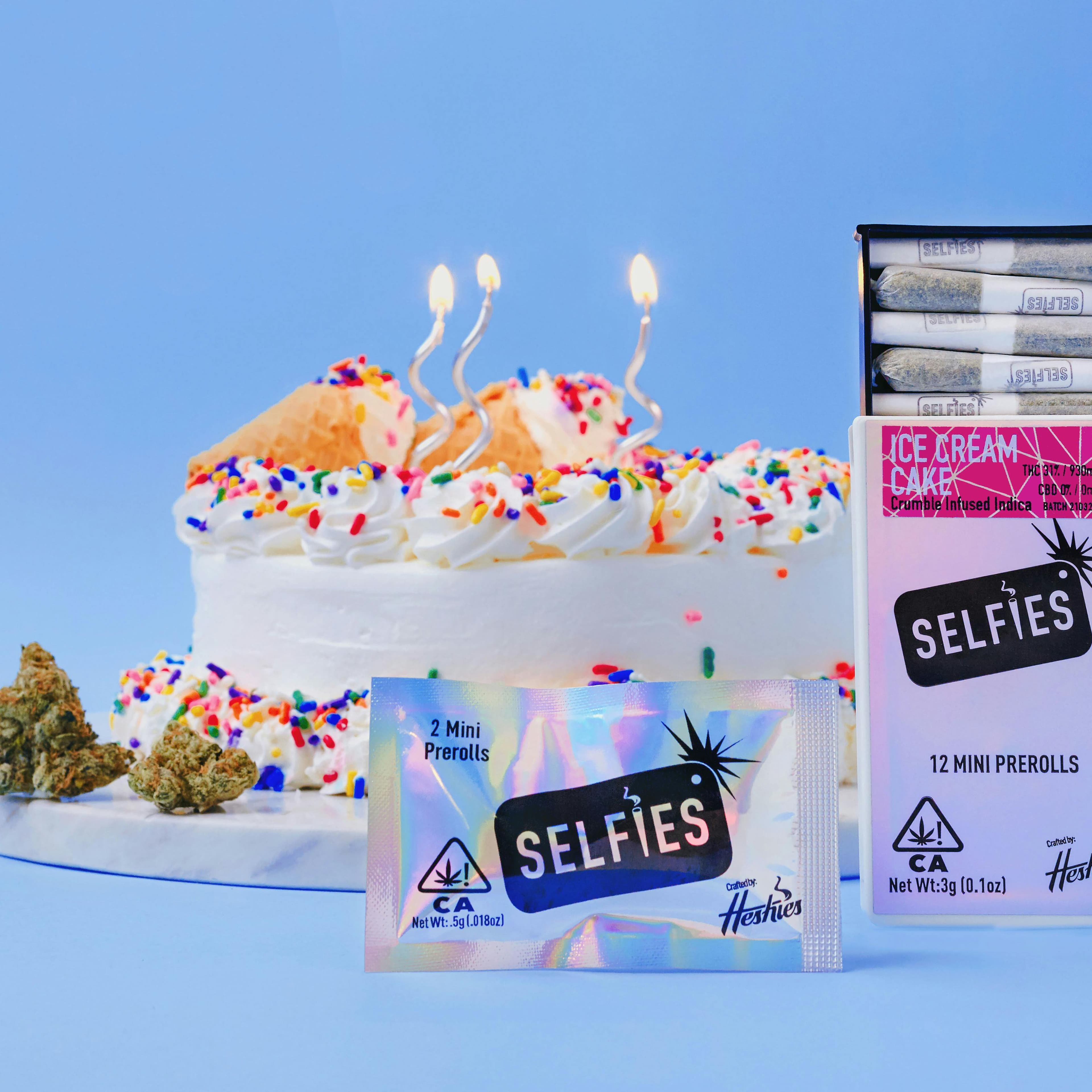 Ice Cream Cake 3g Crumble-Infused 12 Preroll Pack - Selfies - .25g 12 Pack Indica - $40 - Infused Preroll Pack