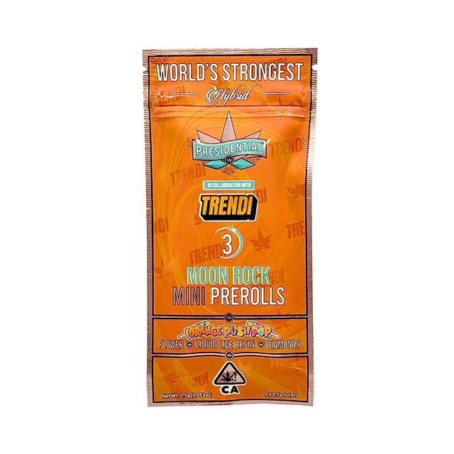 Presidential x Trendi Mini | .5gx3pk - Orange Push Pop - Moon Rock Infused Pre-Rolls - Hybrid