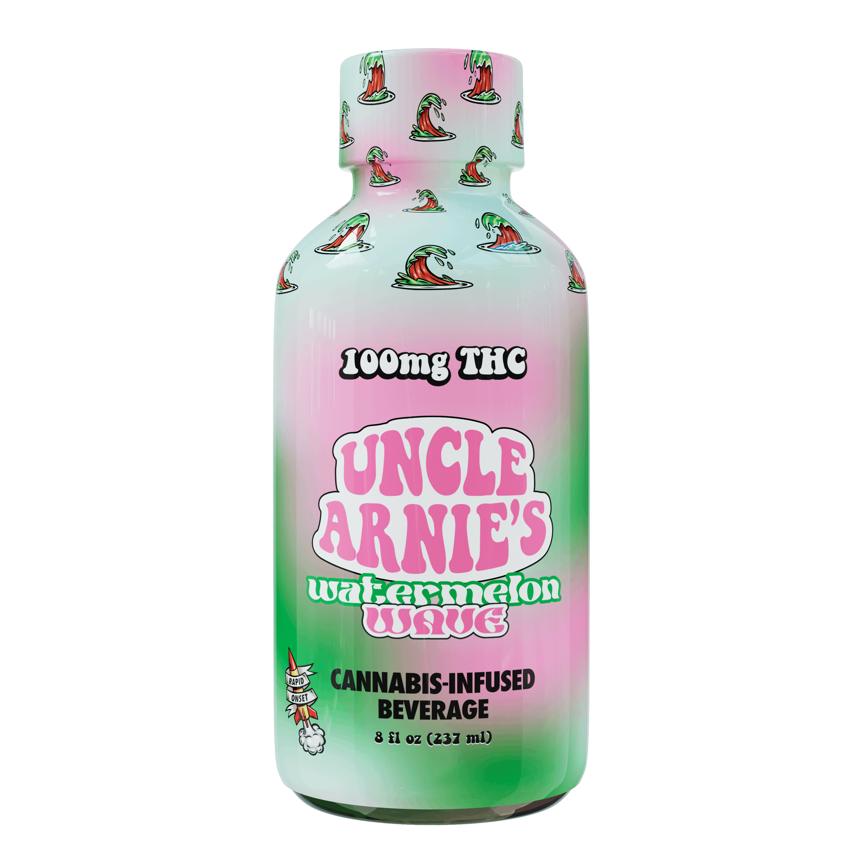 Watermelon Wave - Beverage - Uncle Arnies - 8oz (100mg) - $9.99 - Edibles