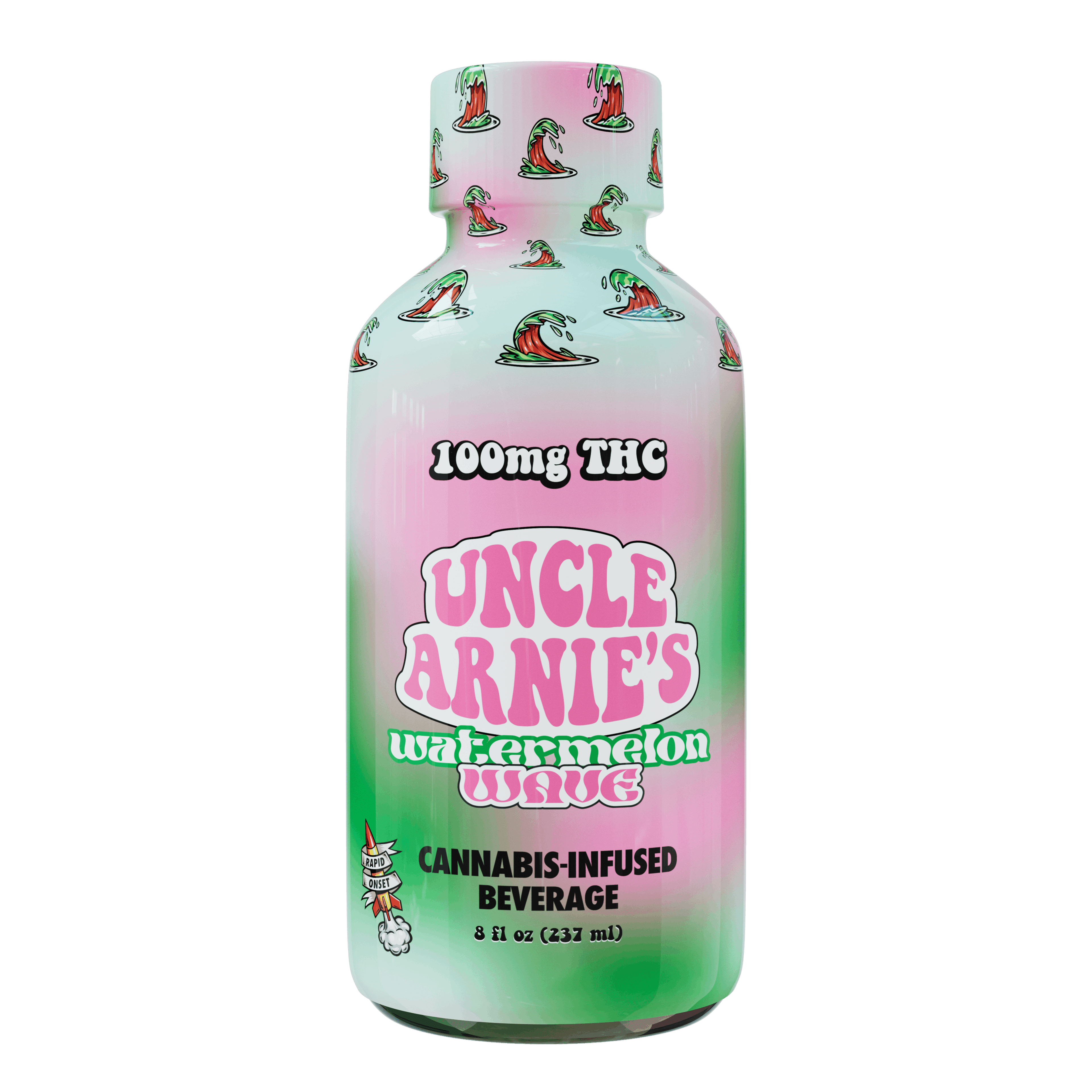 Watermelon Wave - Beverage - Uncle Arnies - 8oz (100mg) - $9.99 - Edibles