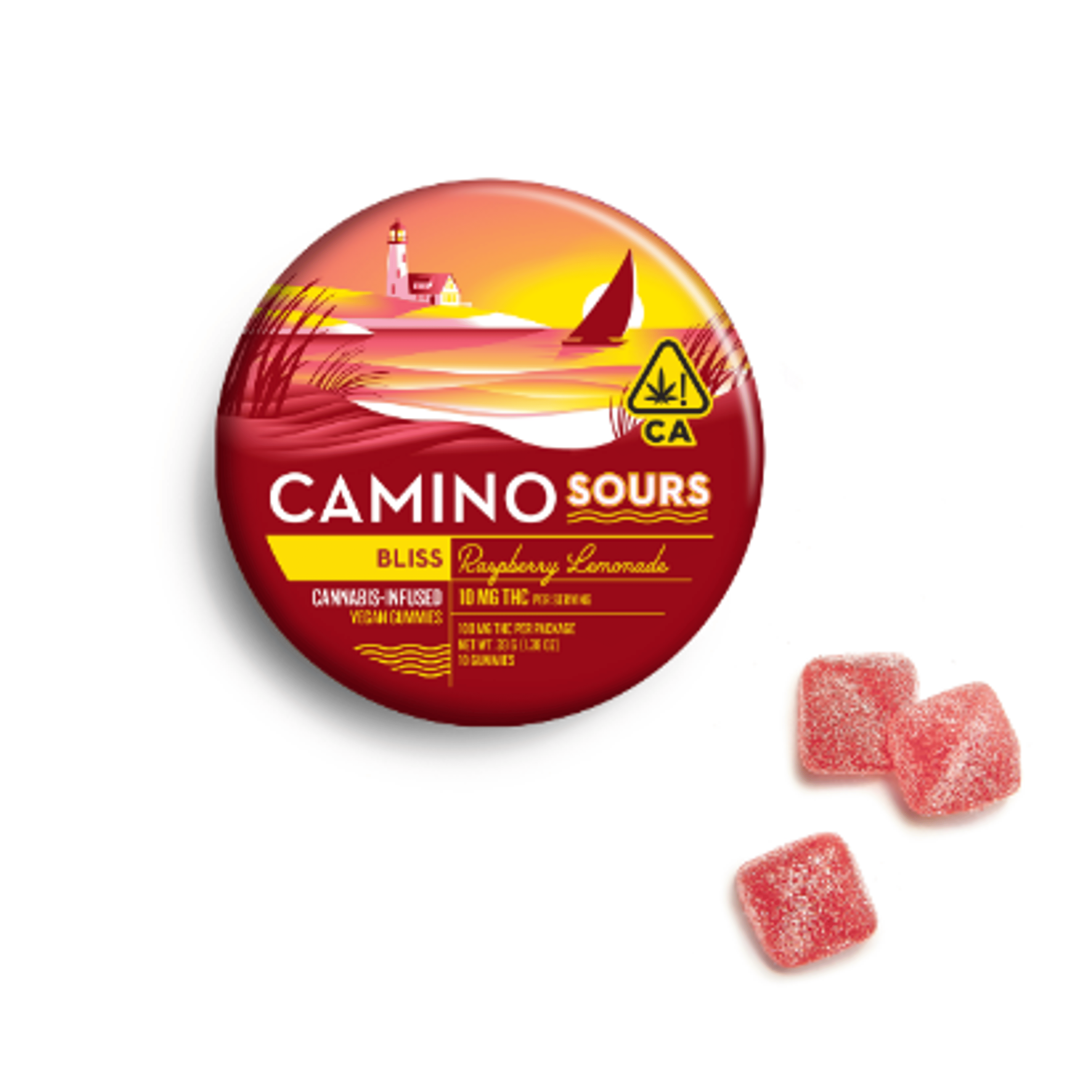 Sours Raspberry Lemonade Gummies 10pk Camino - Kiva - - $19.74 - Edible