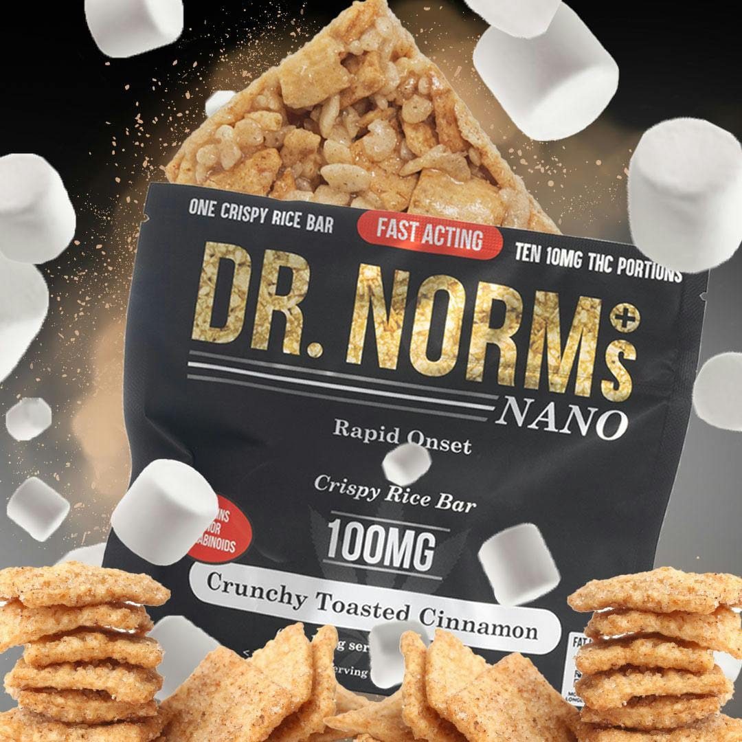 Crunchy Toasted Cinnamon Crispy Rice Bar - Fast-Acting Gluten-Free 100mg - Dr. Norm's -  - $17.50 - Edibles