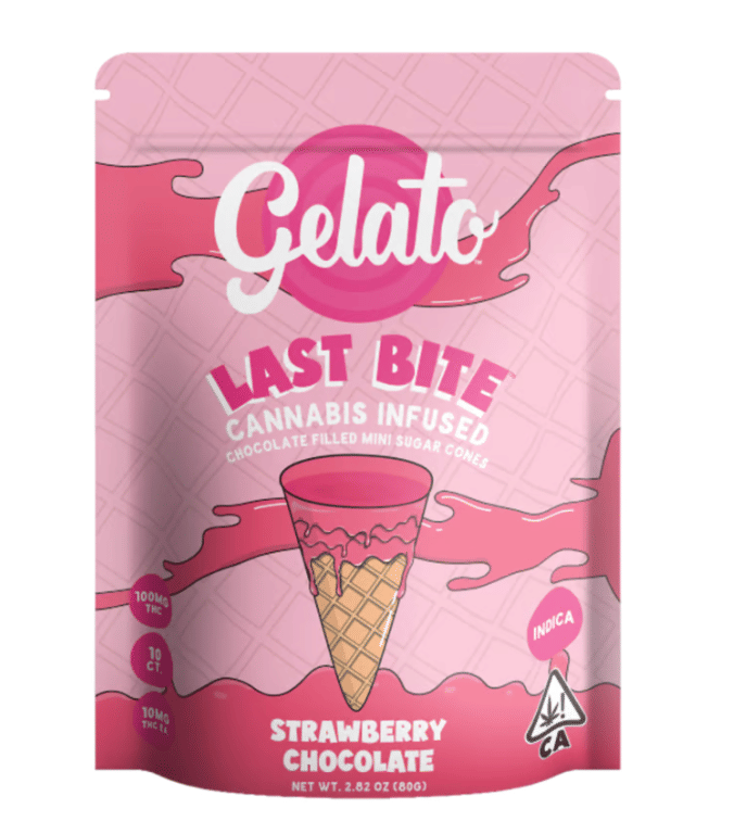 Gelato — Last Bite Strawberry Chocolate Mini Sugar Cones 100mg
