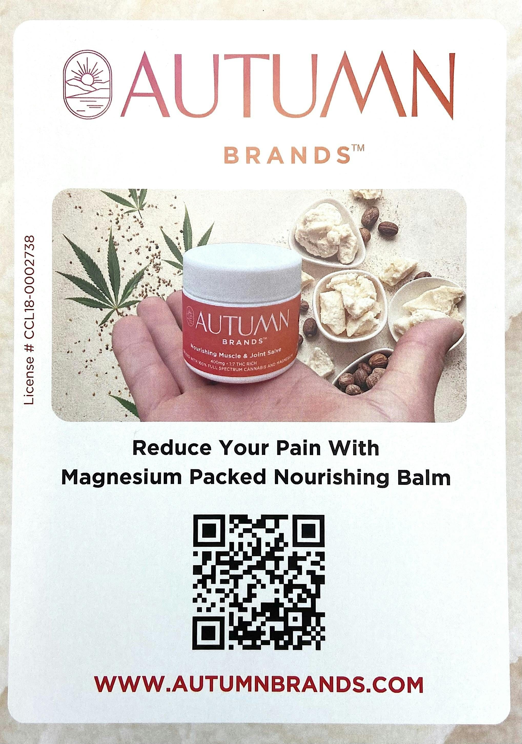 Autumn Brands: Nourishing Muscle + Joint Salve - Autumn Brands -  - $60 - Topicals