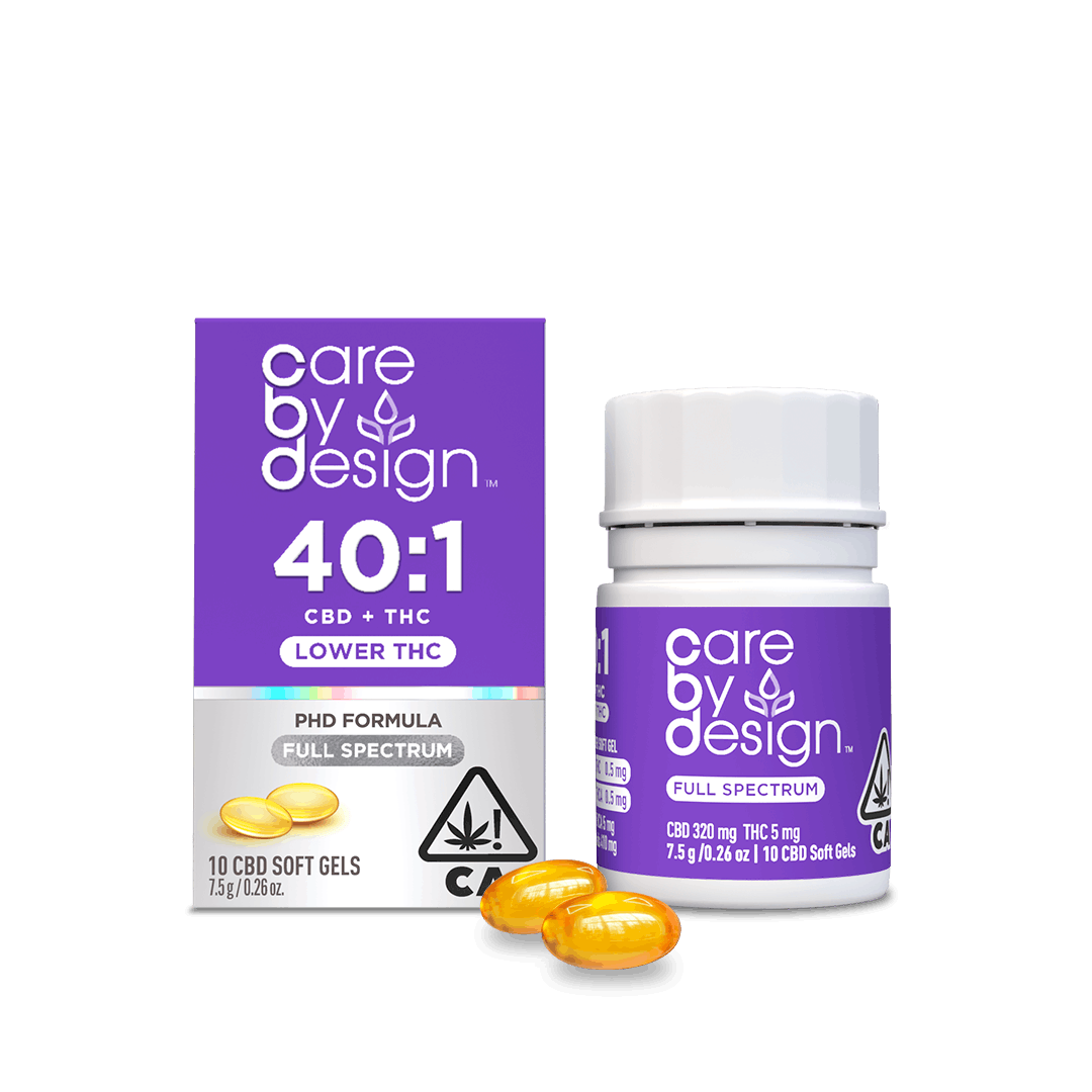 CARE BY DESIGN — 40:1 Full Spectrum CBD Soft Gels 5mg THC 10ct