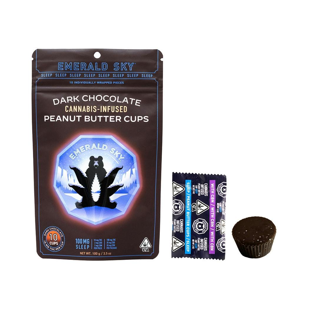 DARK CHOC PEANUT BUTTER CUPS SLEEP 10:2:2 THC:CBD:CBN - Emerald Sky -  - $19.35 - Edible (weight - each)