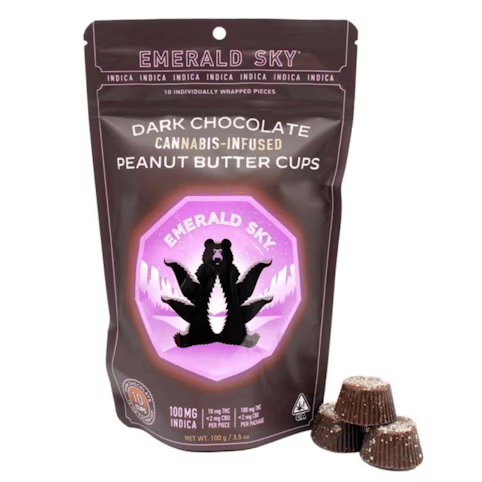 Emerald Sky: Peanut Butter Cups: Indica Dark Chocolate (10 pack)