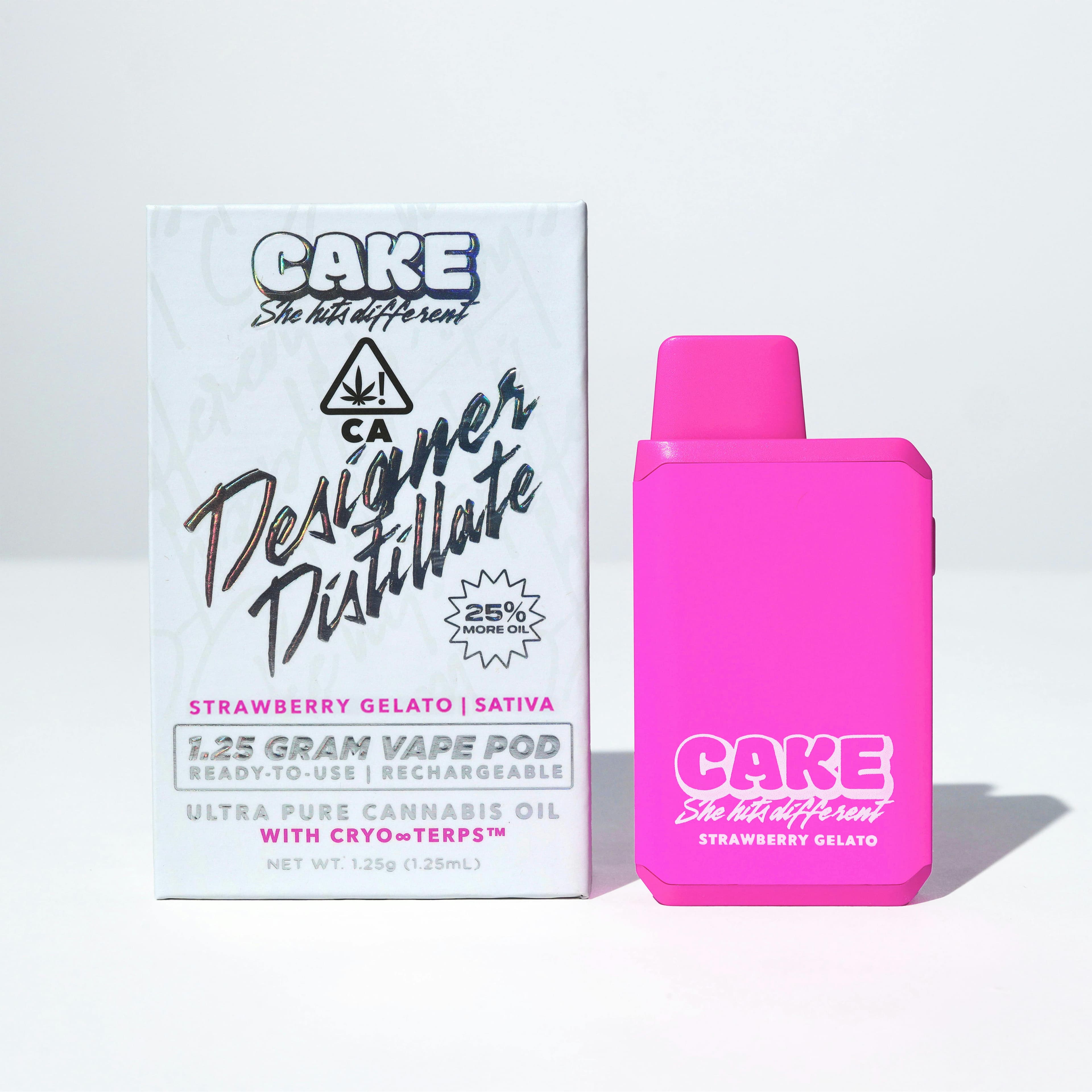 Strawberry Gelato Designer Distillate Pod 1.25g - Cake - - $30 - Disposable Vapes