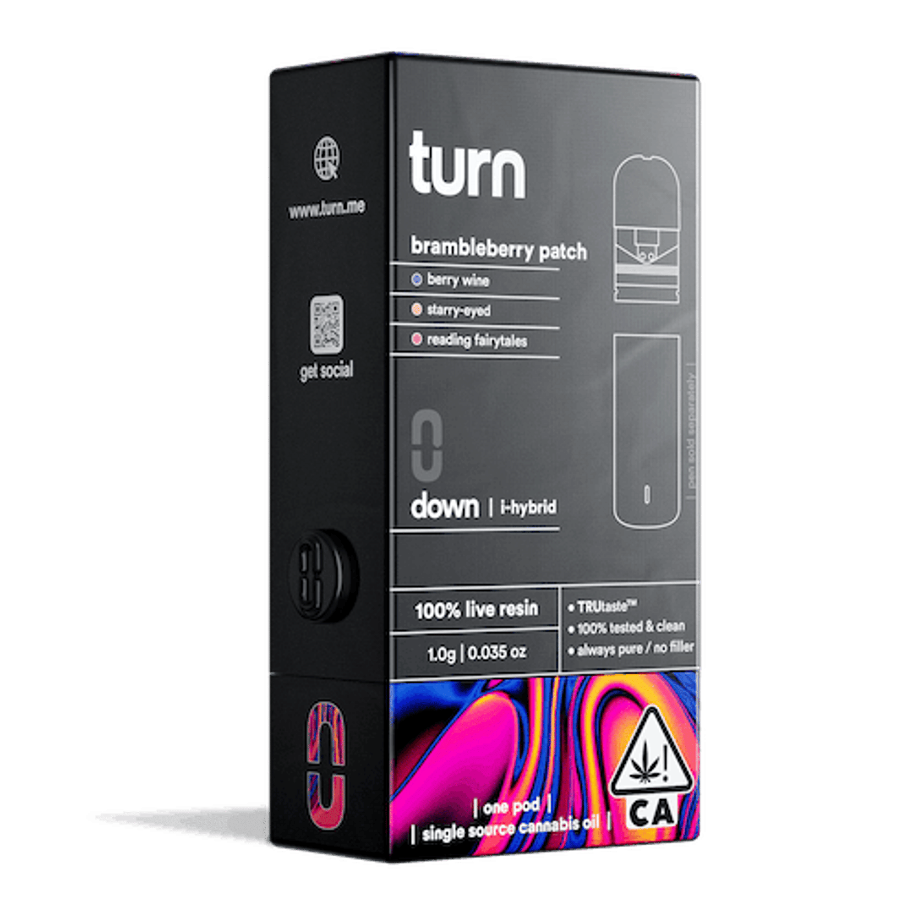 Turn Down Live Resin POD | 1g - Brambleberry Patch - Indica Hybrid - Turn - - $36 - Vape Carts