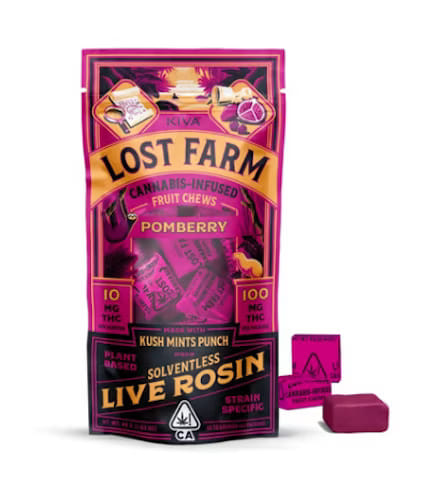 Pomberry x Kush Mints Punch - Rosin Lost Farm Chews - Kiva - Pomberry (H) - $19 - Edibles