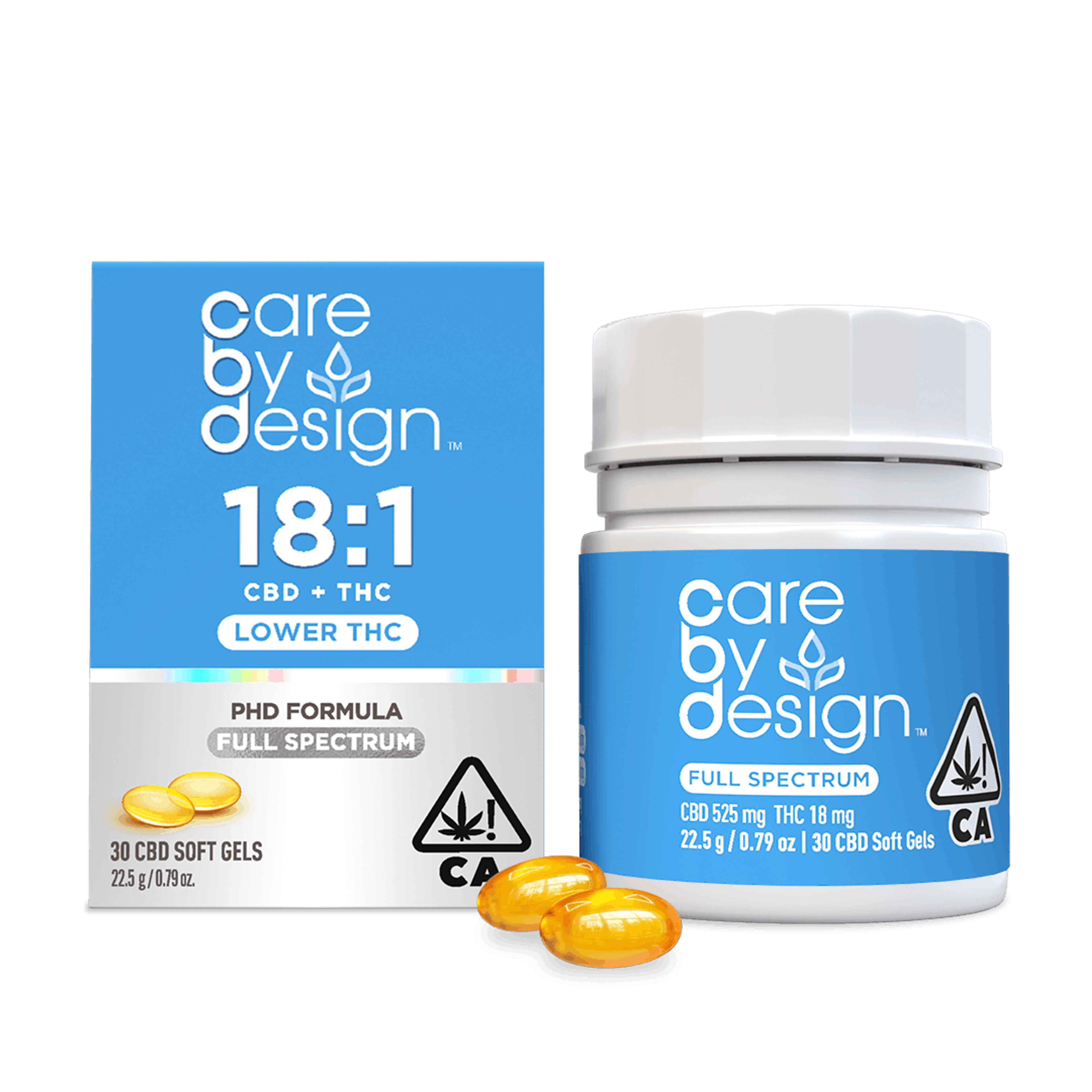 18:1 Full Spectrum CBD Soft Gels 30ct - Care By Design - 30ct High CBD - $43 - Tinctures/Capsules