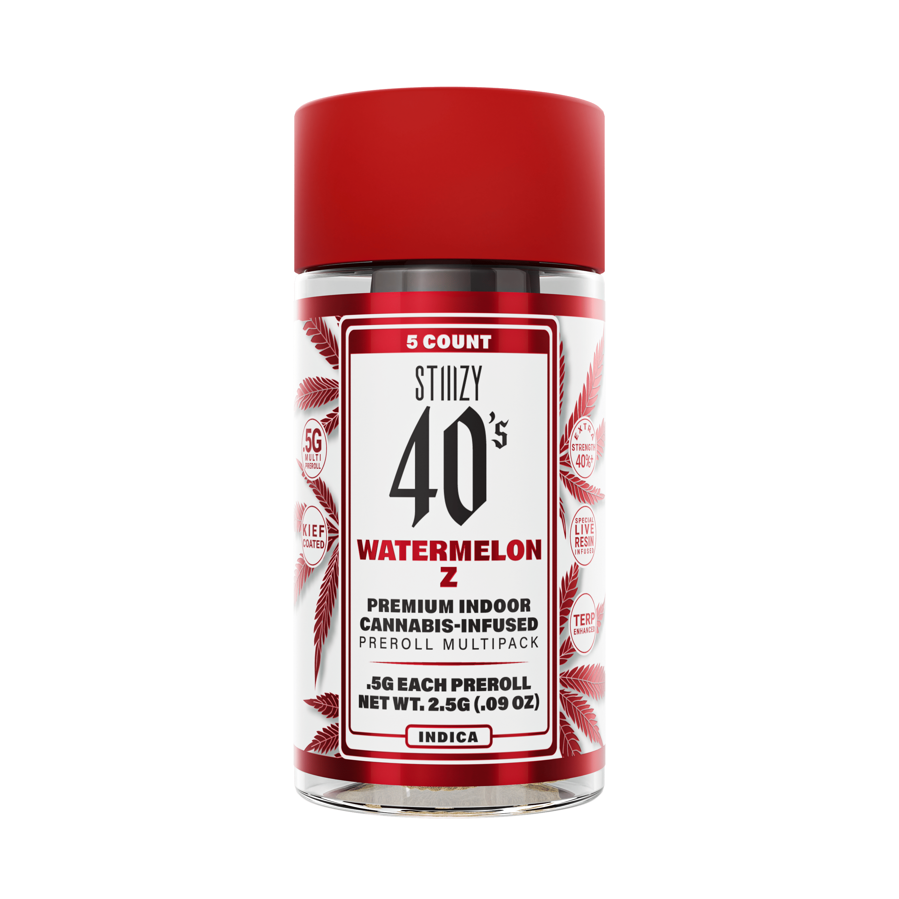 STIIIZY - Watermelon Z 40s 5 Pack Pre-Rolls 2.5g - Stiiizy - STIIIZY - Watermelon Z 40s 5 Pack Pre-Rolls 2.5g - $38 - Pre-Roll