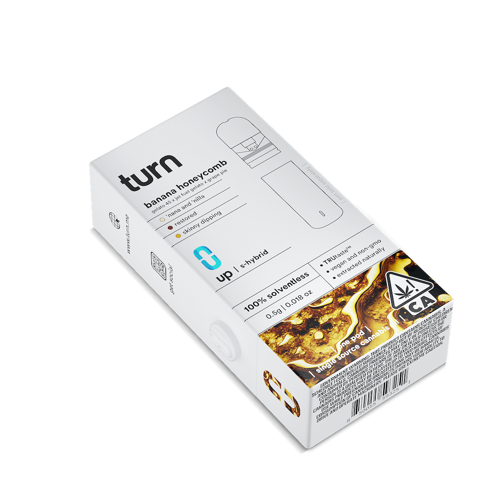 Turn Up Solventless POD | .5g - Banana Honeycomb - Live Rosin - Sativa Hybrid - Turn -  - $36 - Vape Carts