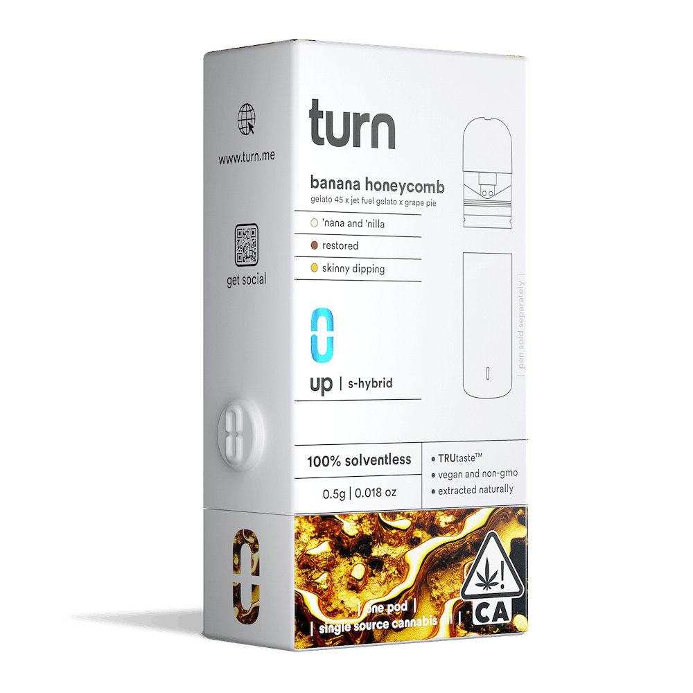 Turn Up Solventless POD | .5g - Banana Honeycomb - Live Rosin - Sativa Hybrid - Turn -  - $36 - Vape Carts