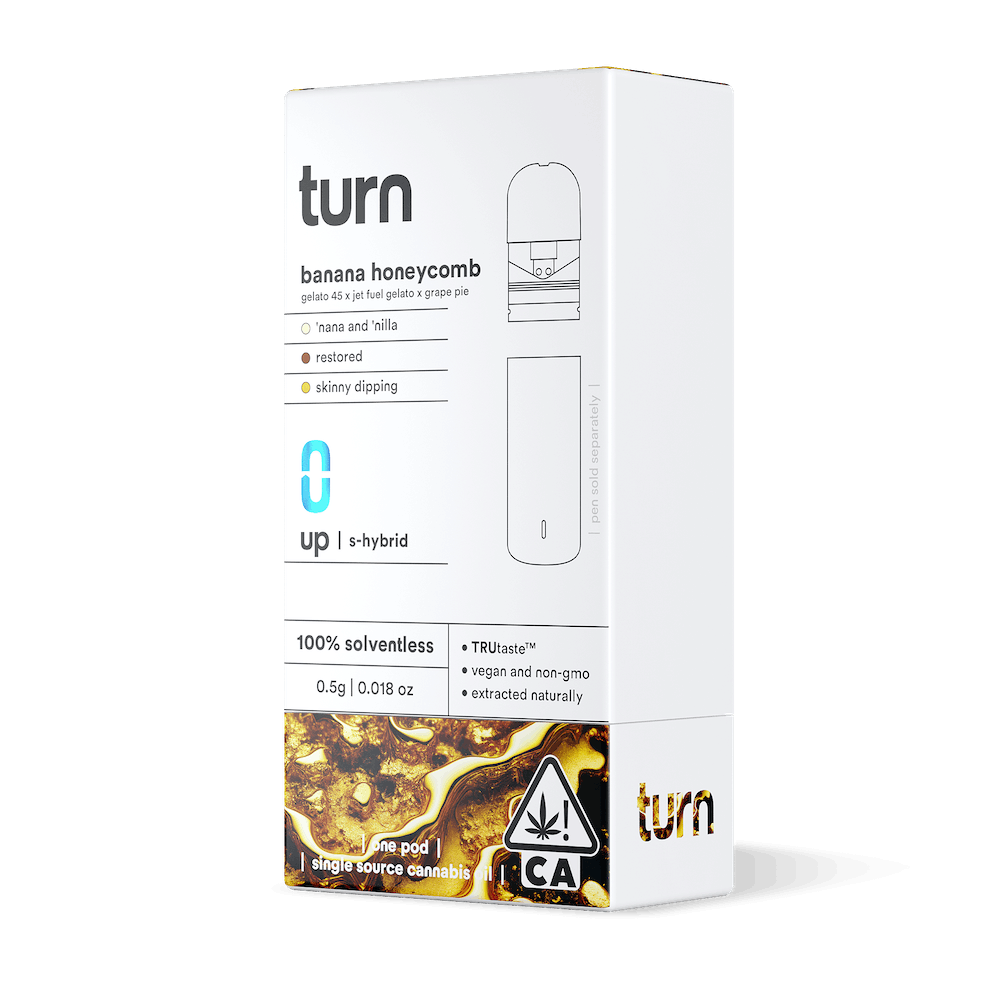 Turn Up Solventless POD | .5g - Banana Honeycomb - Live Rosin - Sativa Hybrid - Turn -  - $36 - Vape Carts