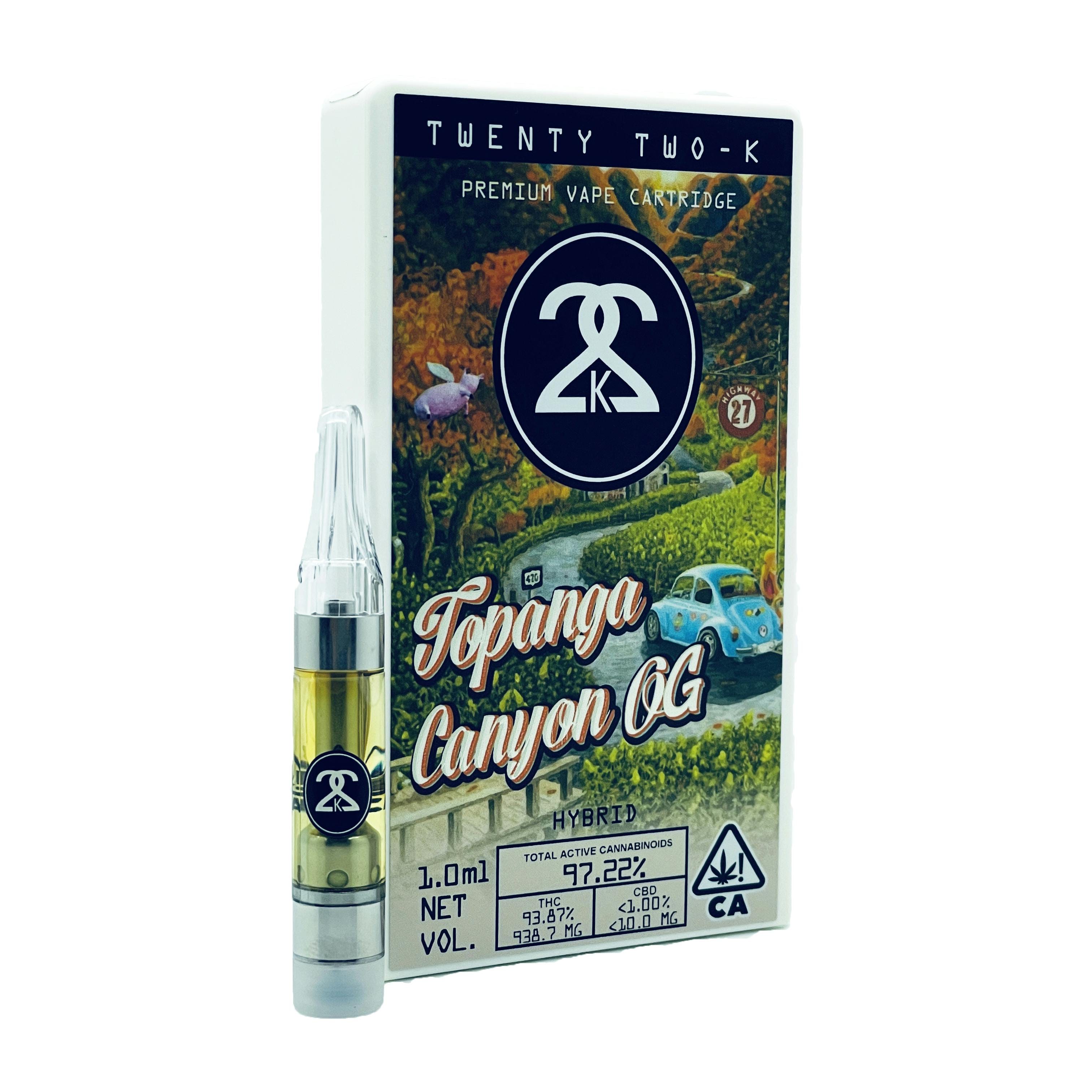 Topanga Canyon OG | Premium Vape Cartridge - 1g - Twenty Two K / 22k -  - $30 - Cartridges / Pods