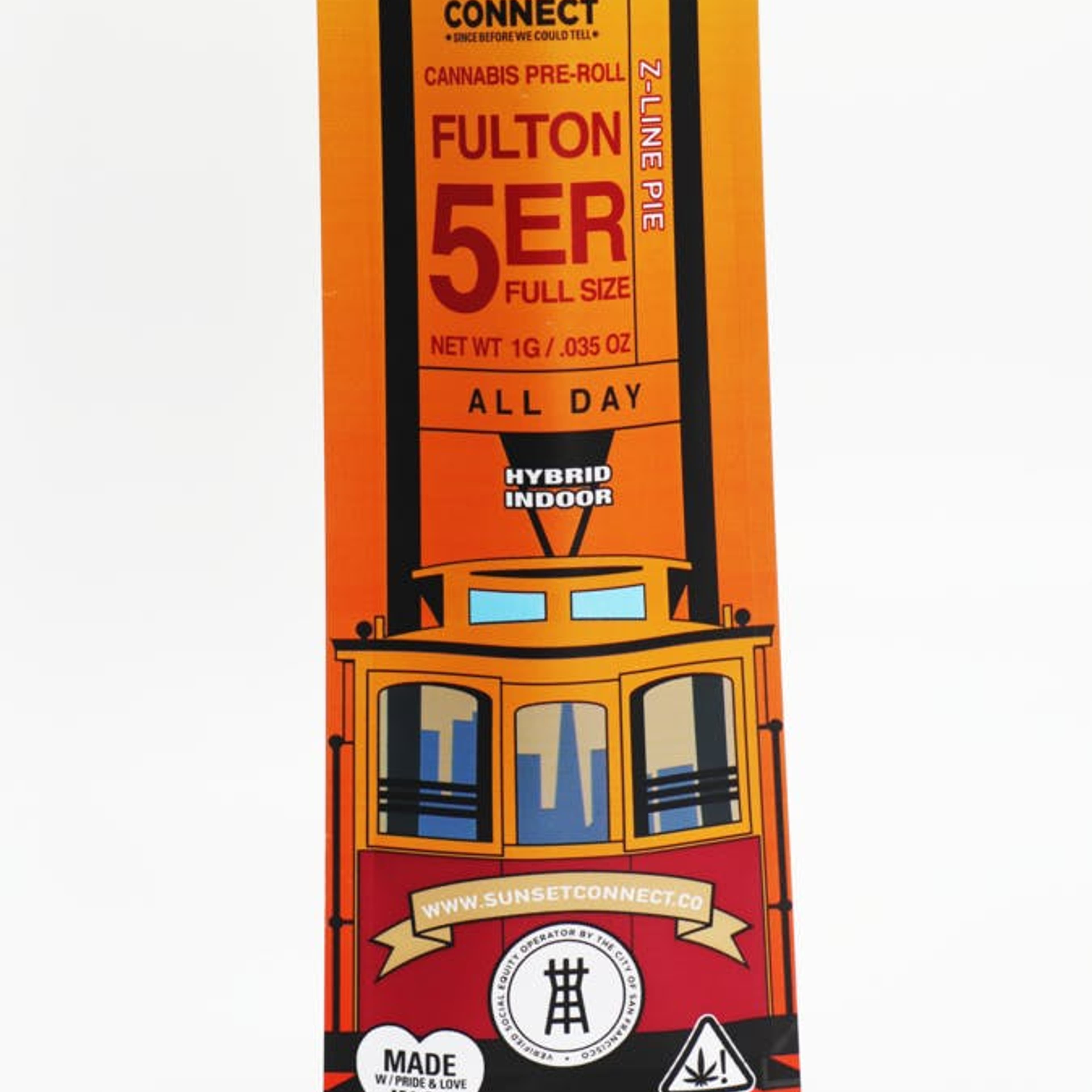 Z-Line Pie - Fulton 5'er - Pre-Roll - Sunset Connect - 1g (Single) - $4.99 - Non-Infused Pre-Rolls