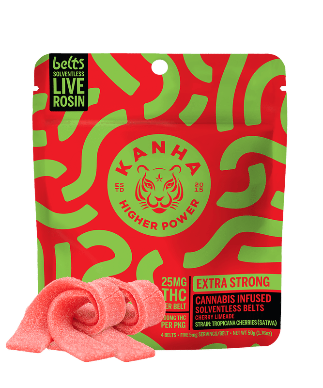 Cherry Limeade Solventless Live Rosin Belts 100mg - KANHA -  - $25 - Edibles