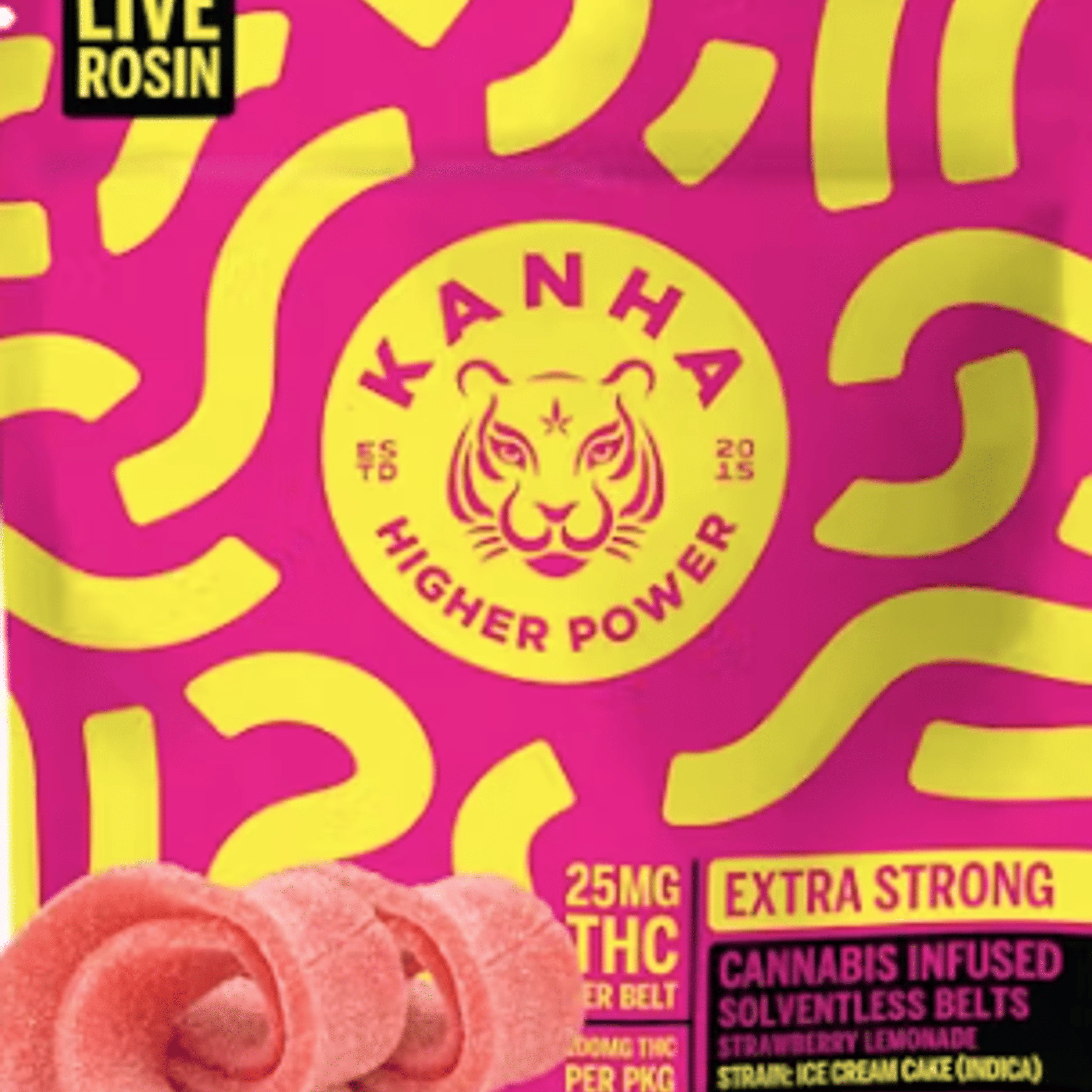 Strawberry Lemonade Sour Rosin Belts 100mg - Kanha - - $16.50 - Edibles