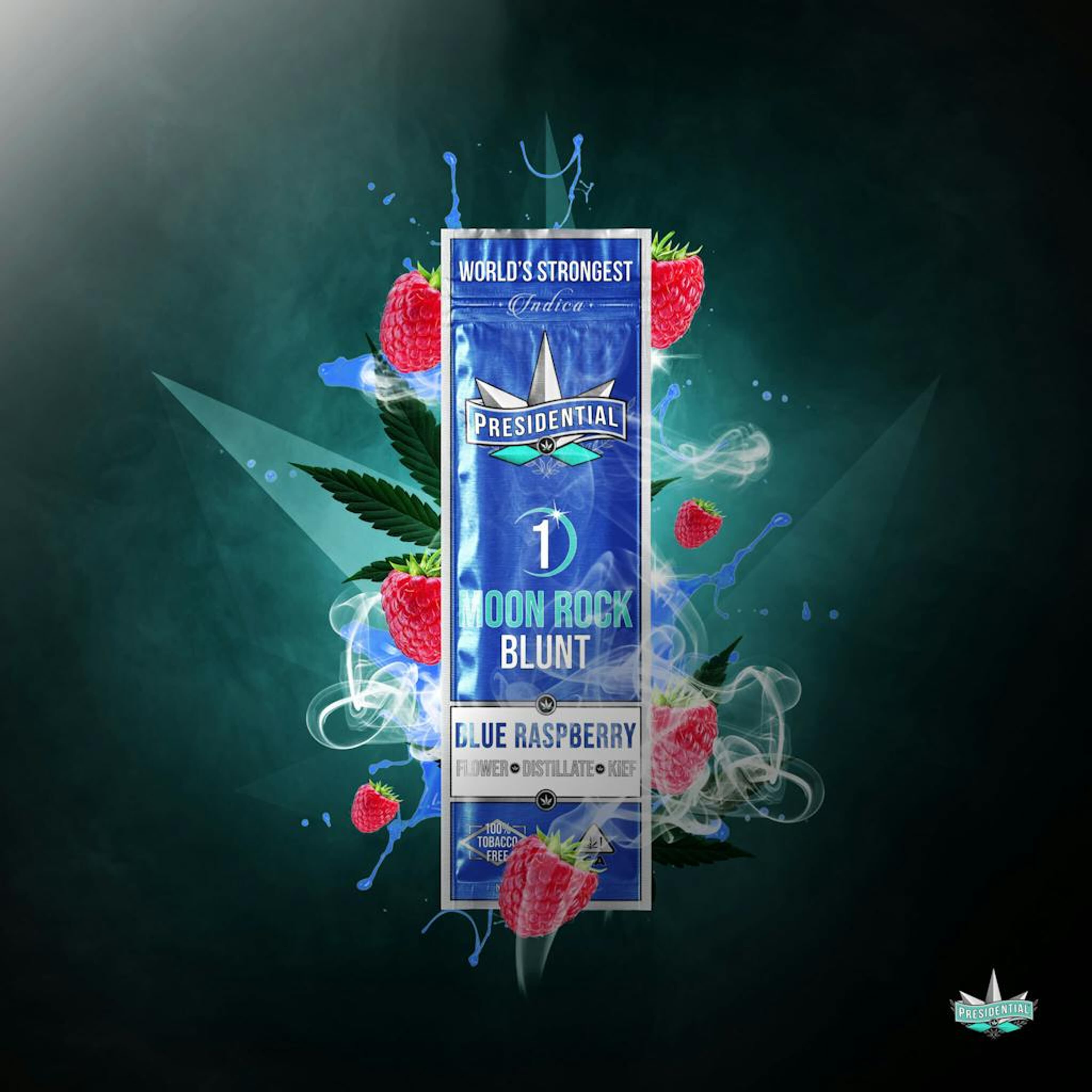 Blue Raspberry - 1.5G Moon Rock Blunt - Presidential - Blue Raspberry (I) - $17 - Pre-Rolls