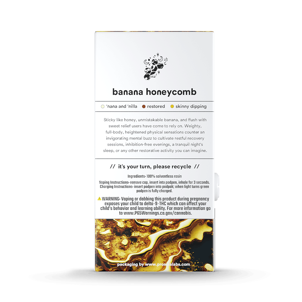 Turn Up Solventless POD | .5g - Banana Honeycomb - Live Rosin - Sativa Hybrid - Turn -  - $36 - Vape Carts