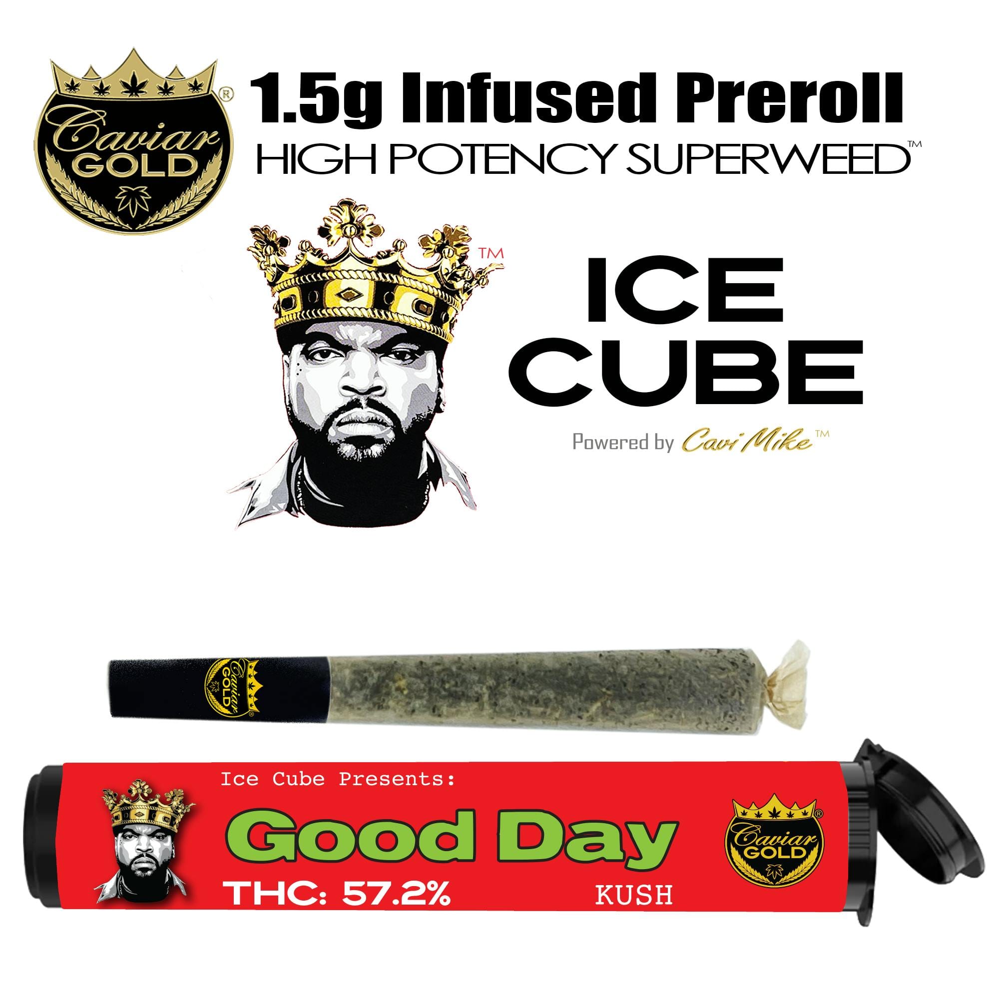 Caviar Gold l Ice Cube Cone l Good Day l 1.5g Infused Preroll - Caviar Gold -  - $20 - Pre-Rolls