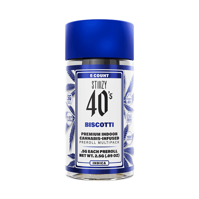 Stiiizy 40s Multi Pack Preroll - Biscotti (2.5g/5-pack Indica)