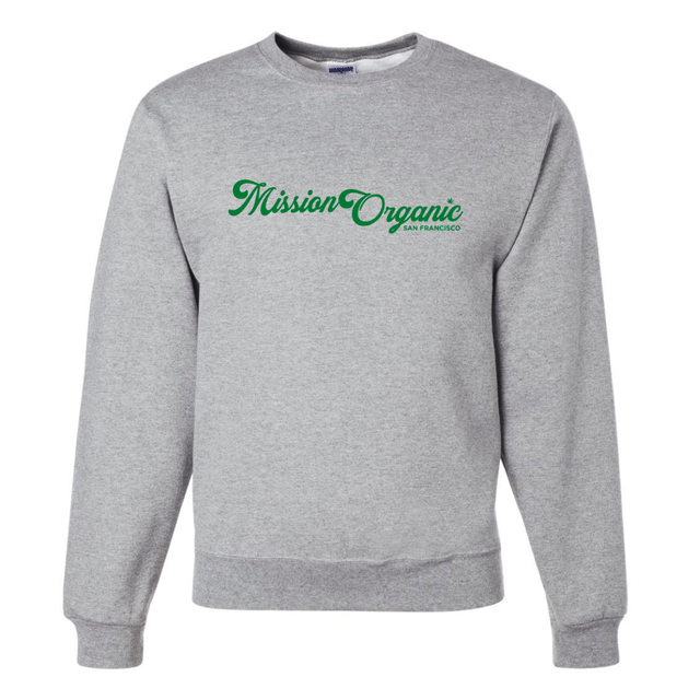 Mission Organic Inc.: Grey Mission Logo Pullover Hoodie - Large