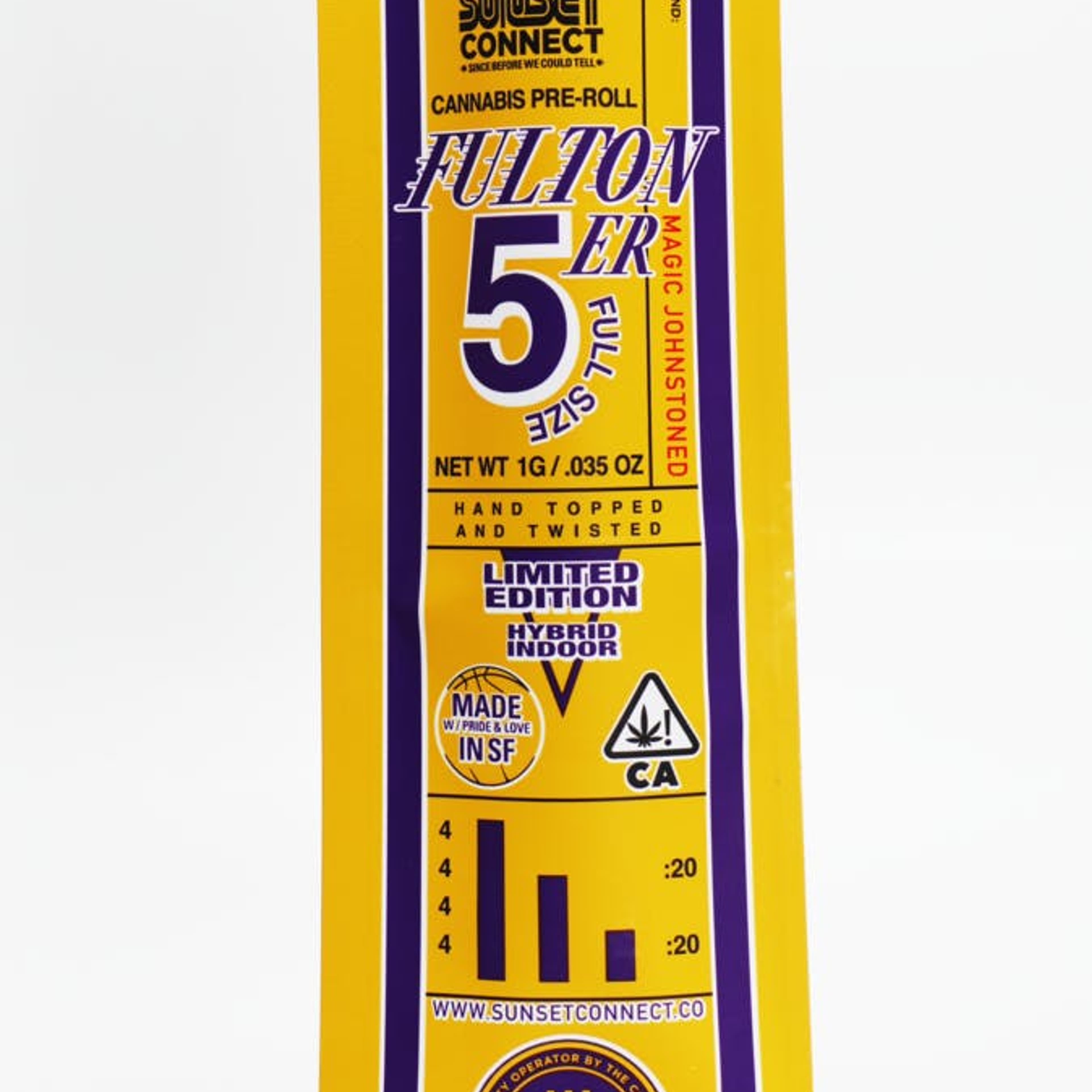 Magic JohnStoned - Basketball Fulton 5'er - Pre-Roll - Sunset Connect - 1g (Single) - $4.99 - Non-Infused Pre-Rolls