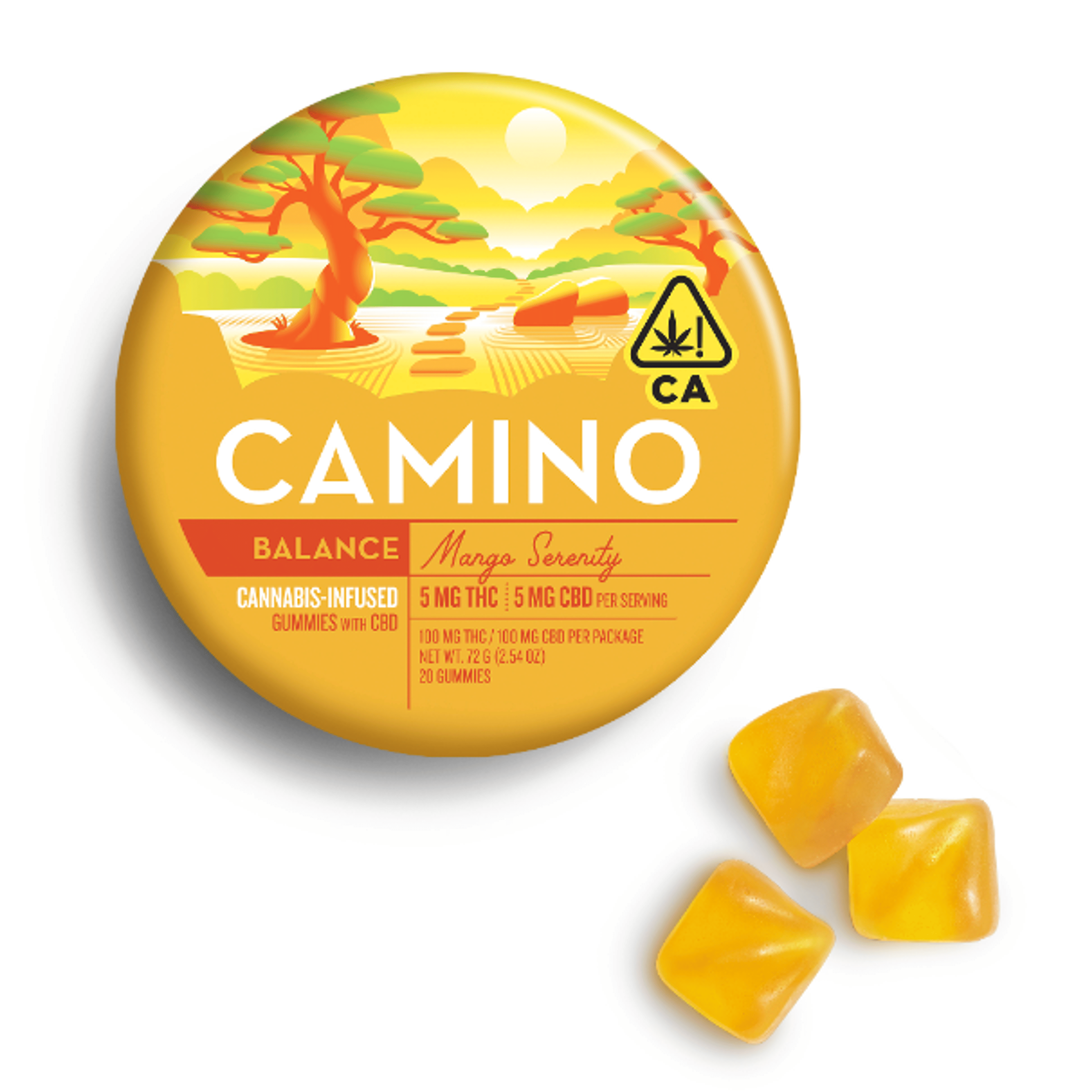 Kiva: Camino Gummies - Mango Serenity (1:1) - Kiva Confections - - $29 - Edibles