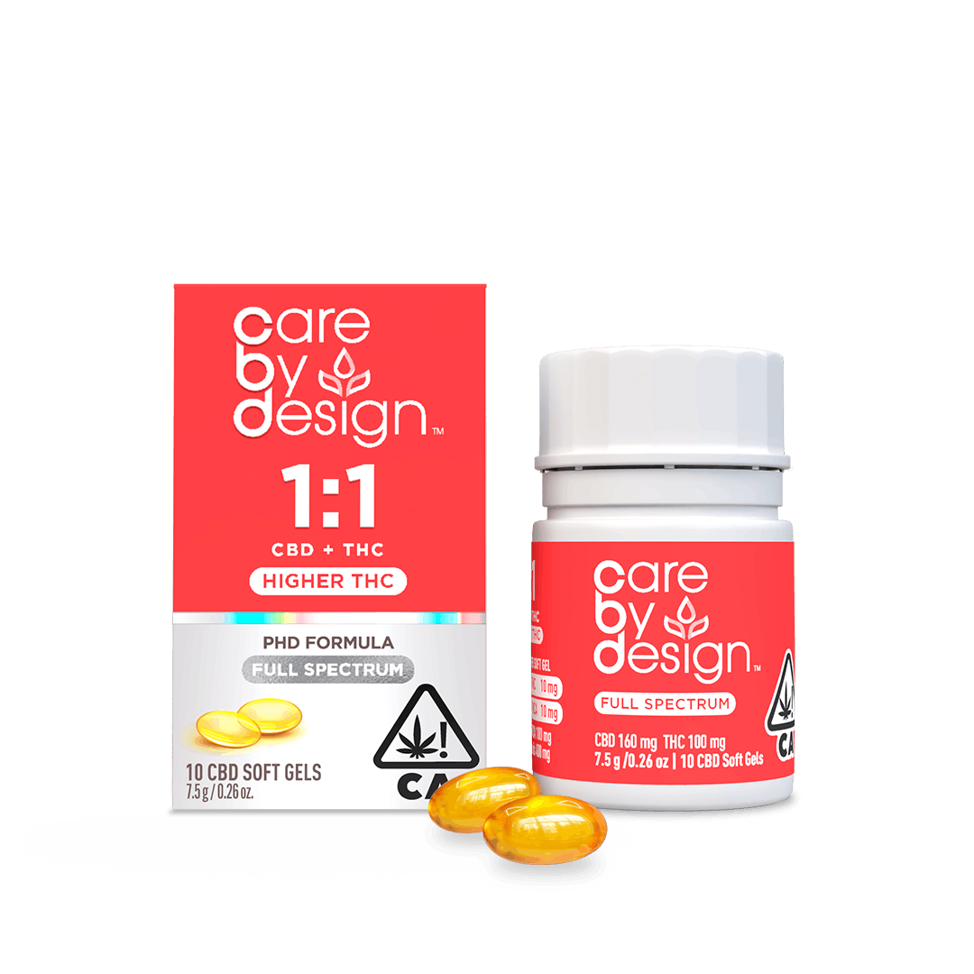 1:1 Full Spectrum CBD Soft Gels 10ct - Care By Design - 10 Pack Mixed - $32 - Tinctures/Capsules