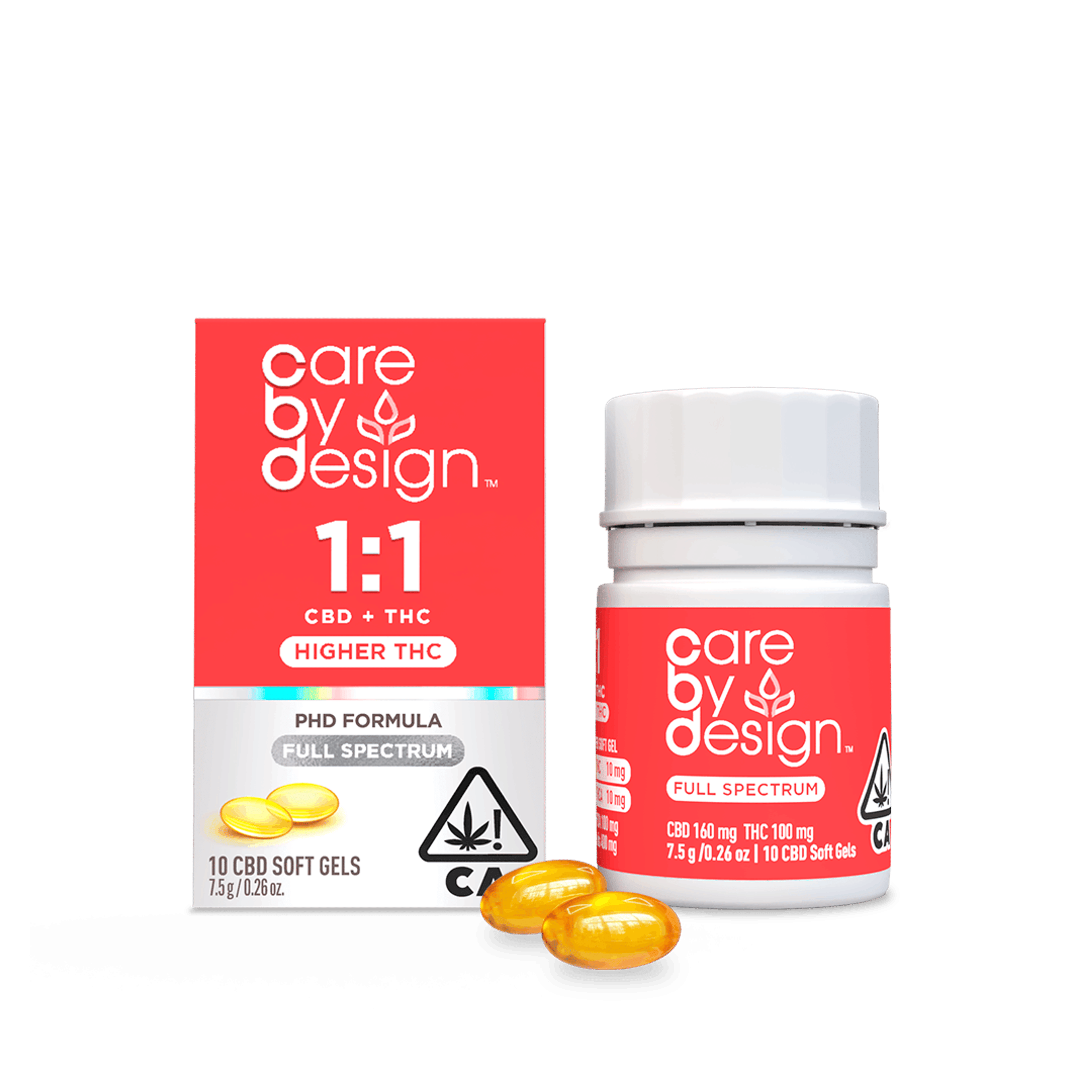 1:1 Full Spectrum CBD Soft Gels 10ct - Care By Design - 10 Pack Mixed - $32 - Tinctures/Capsules