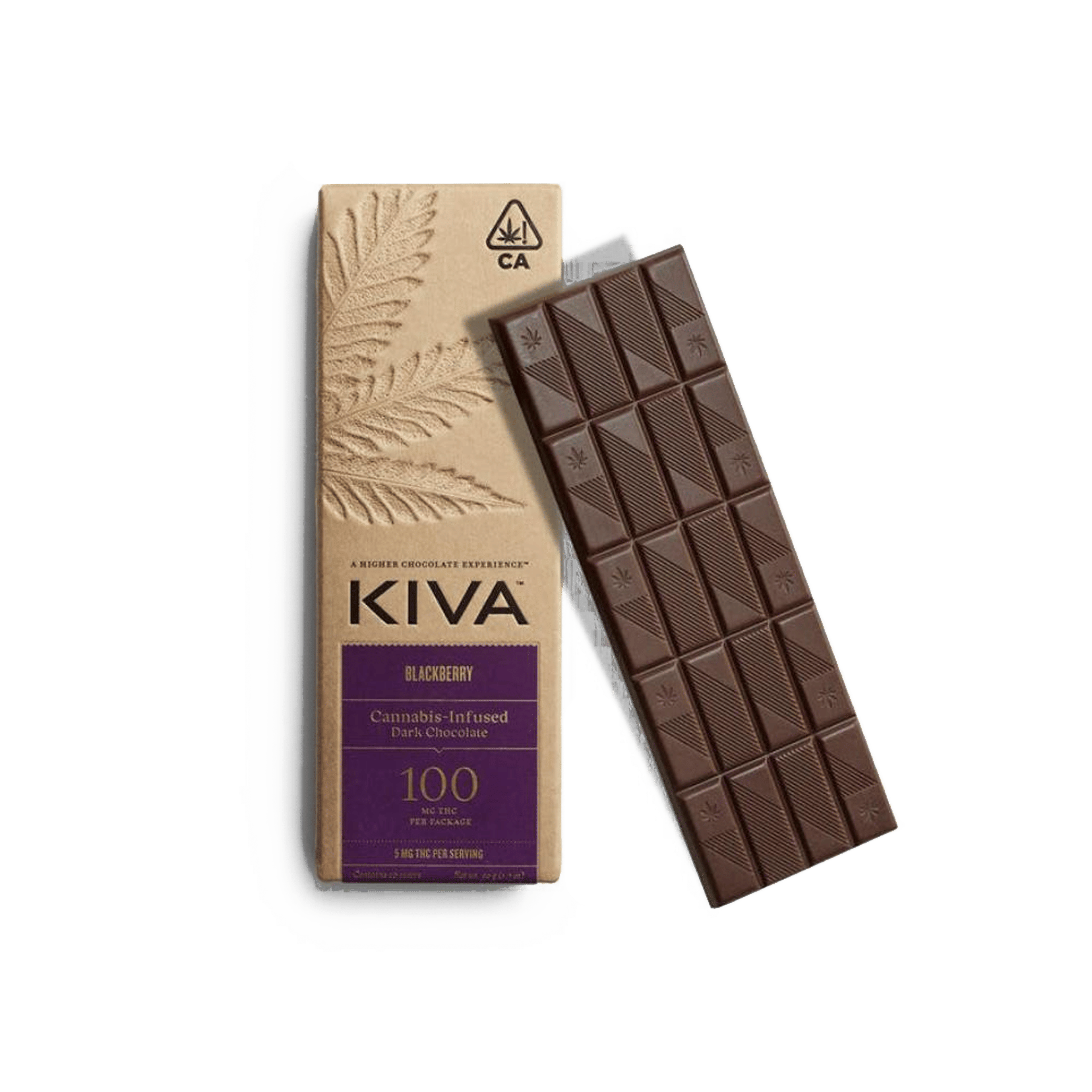 Blackberry Dark Chocolate Bar - Kiva Confections - Bar - $21.99 - Edibles
