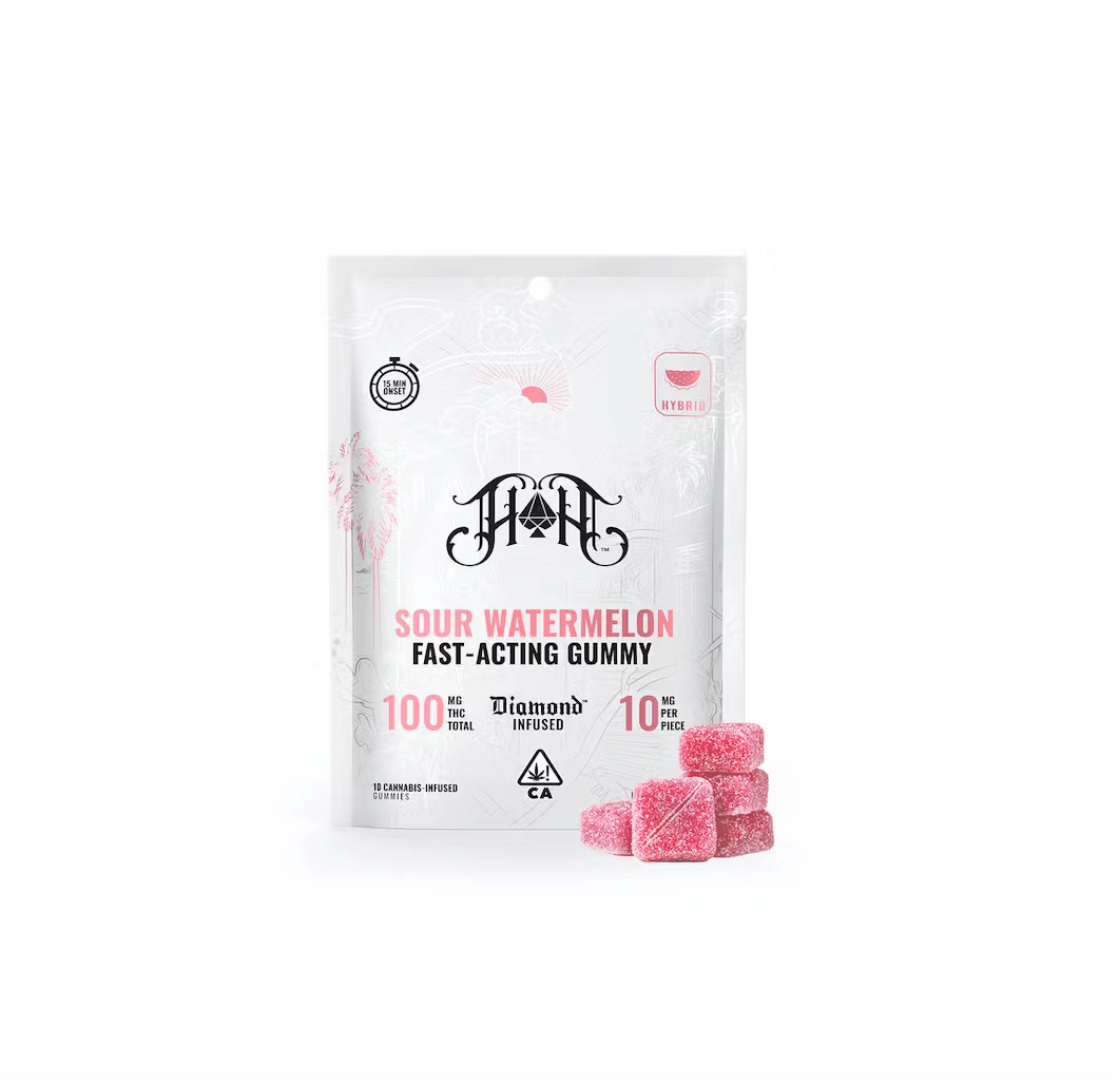 Sour Watermelon Fast Acting Gummies - 100mg - Heavy Hitters - Sour Watermelon - $20 - Gummies