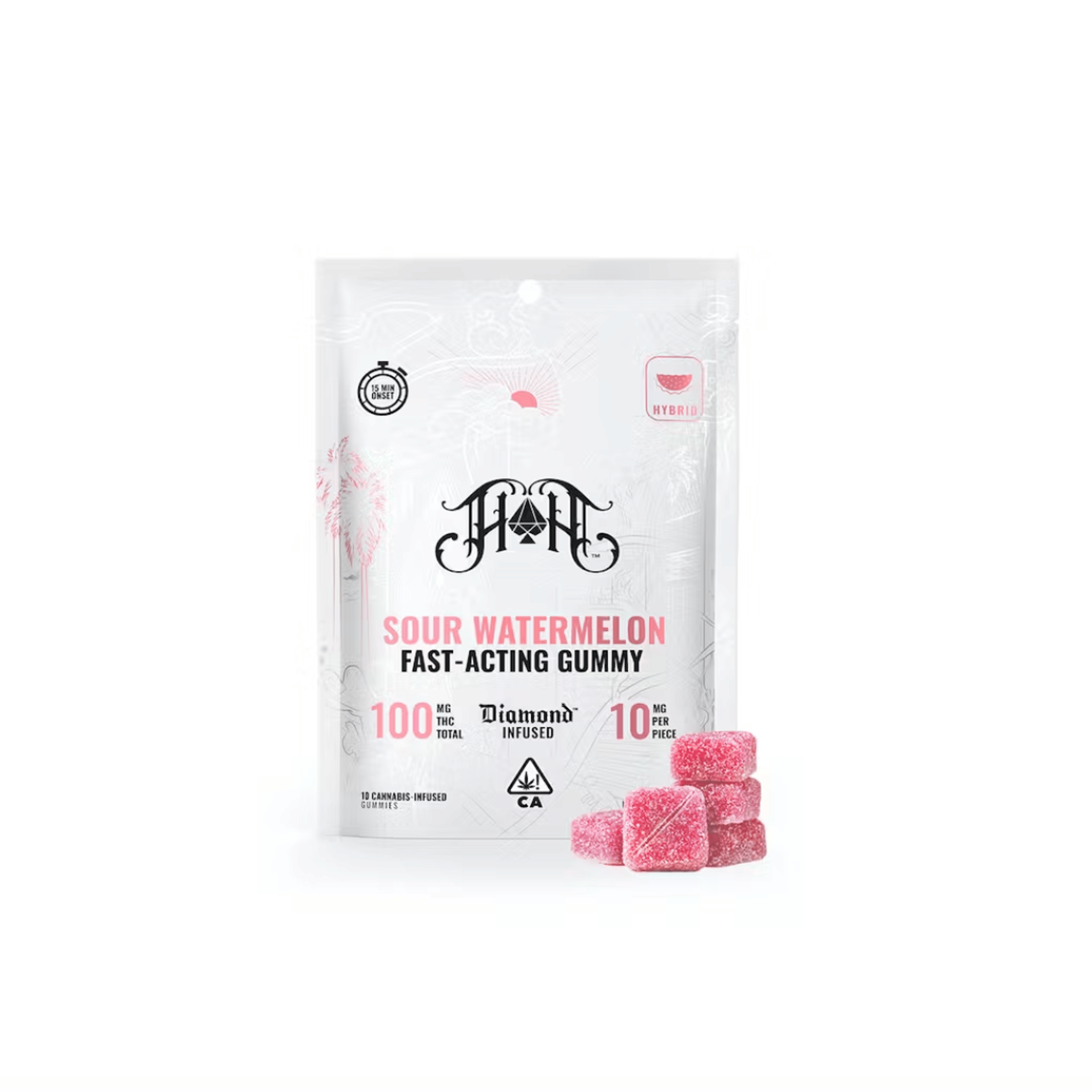 Sour Watermelon Fast Acting Gummies - 100mg - Heavy Hitters - Sour Watermelon - $20 - Gummies