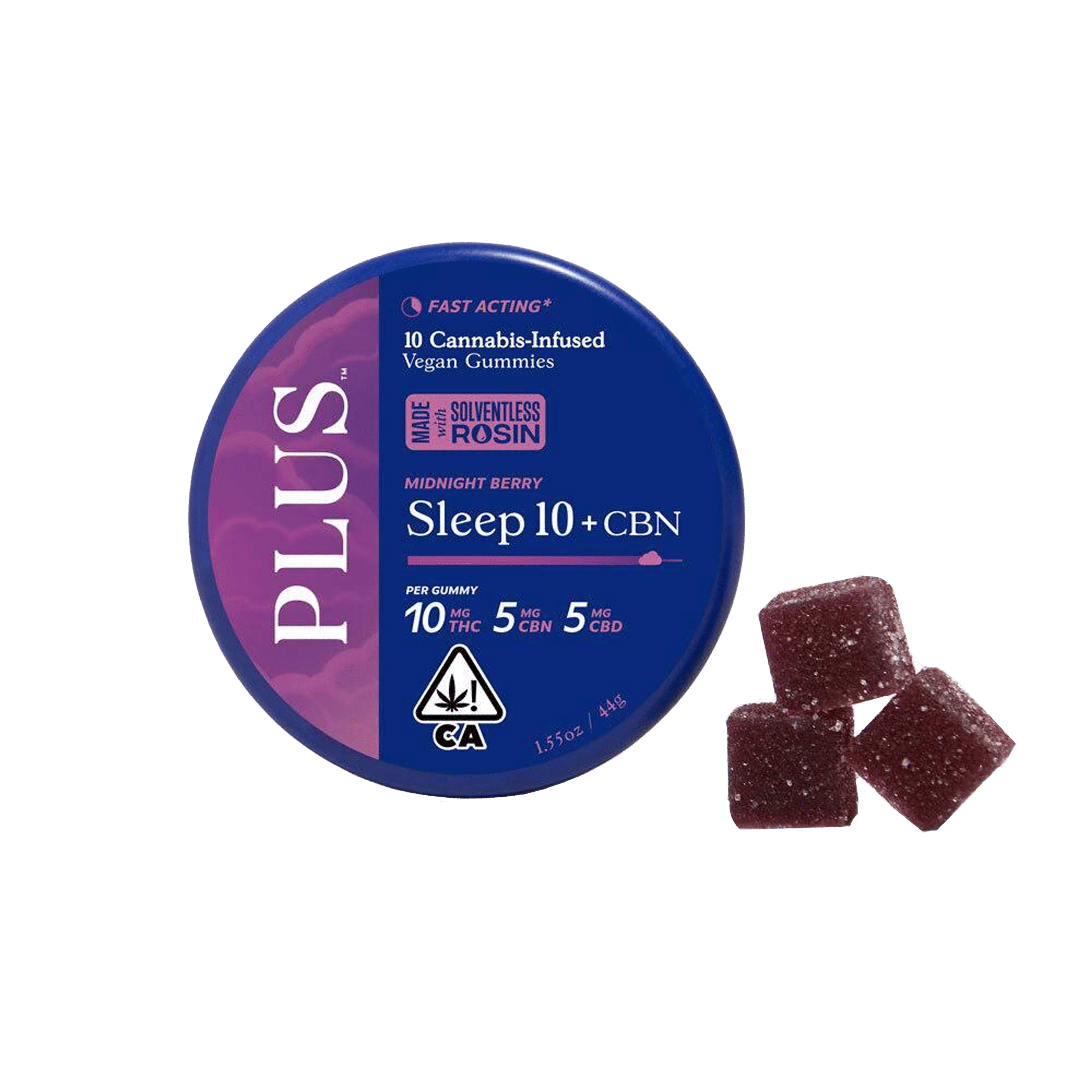 Sleep - Midnight Berry - 10:5:5 THC:CBD:CBN Gummies - PLUS™️ Products - 10 Gummies - $19.99 - Edibles