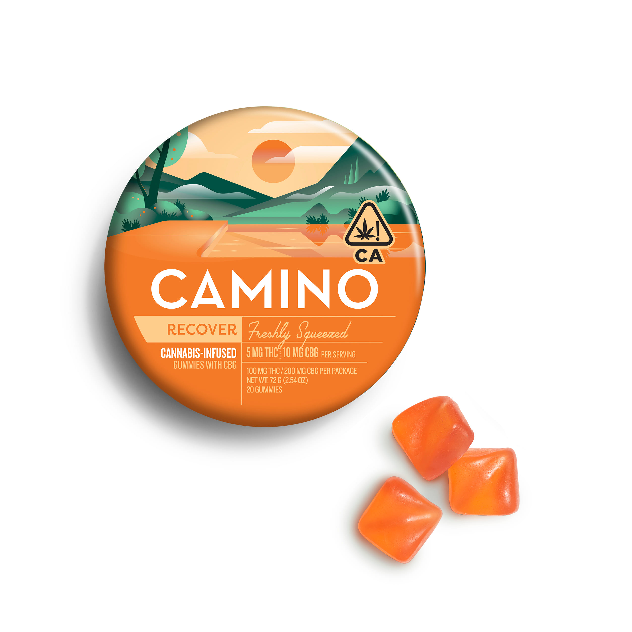 Freshly Squeezed 1:2 CBG Gummies 100mg Camino - Kiva -  - $21.24 - Edible