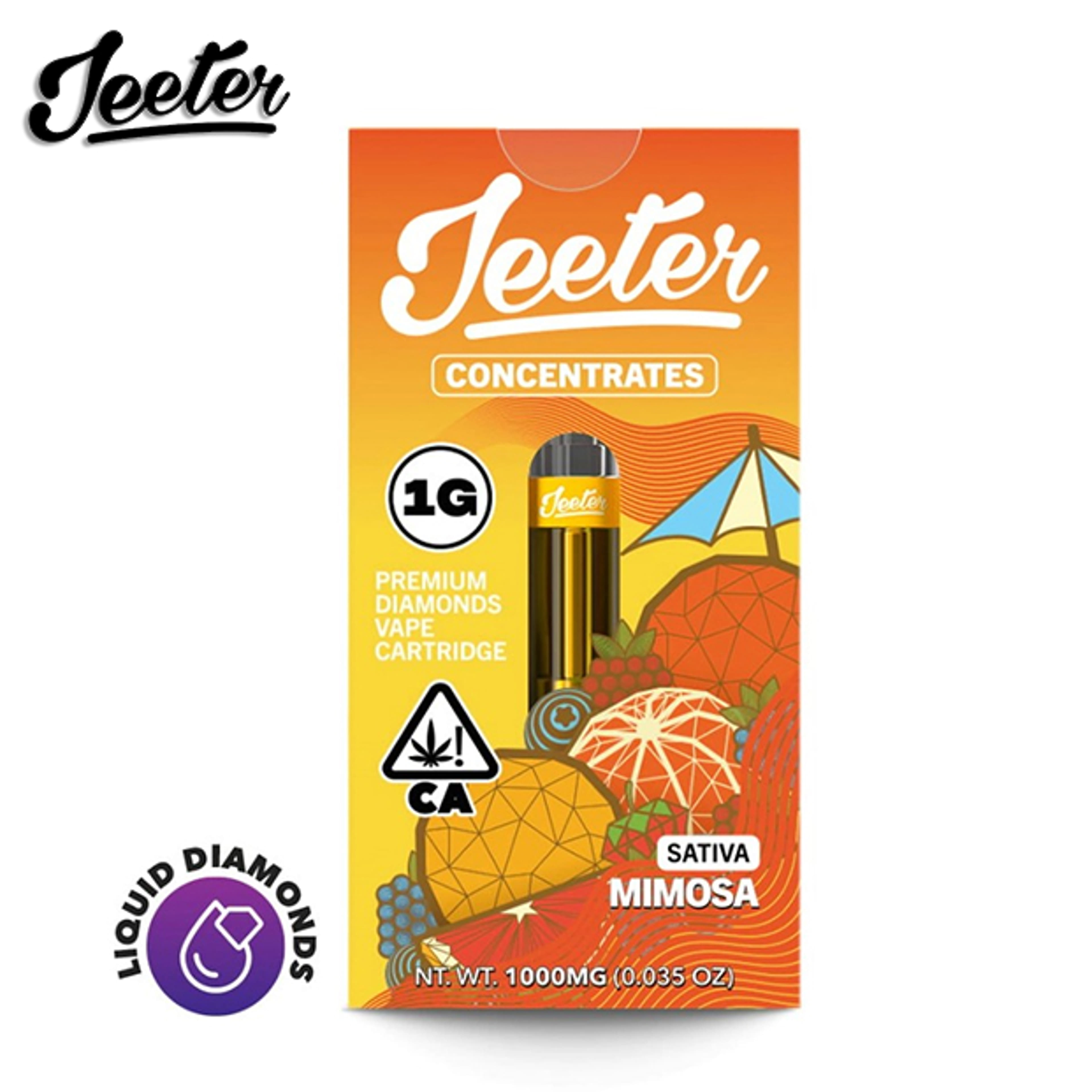 Jeeter Juice - Mimosa - Premium Diamonds Vape - 1g - Jeeter - 1g Cart - $27.99 - 510 Cured/Live/Rosin Cartridges