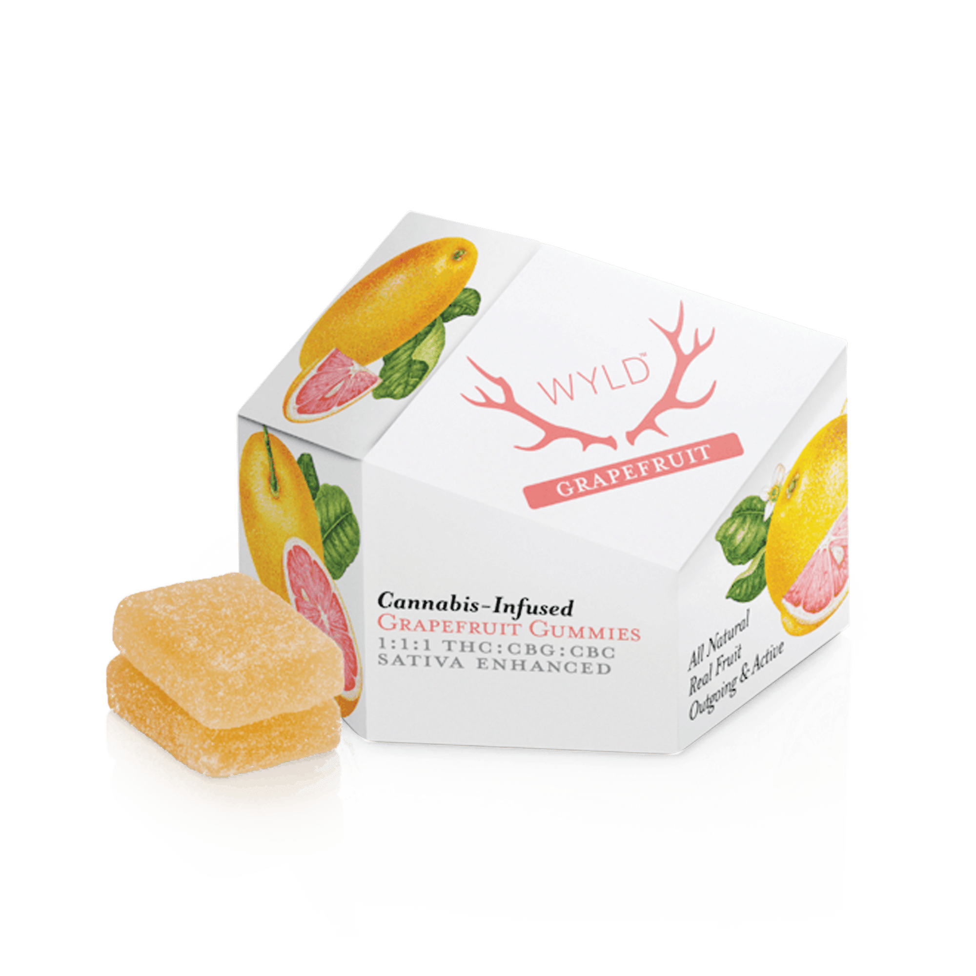 Grapefruit 1:1:1 CBG:CBC Gummies - WYLD -  - $20.99 - Edibles