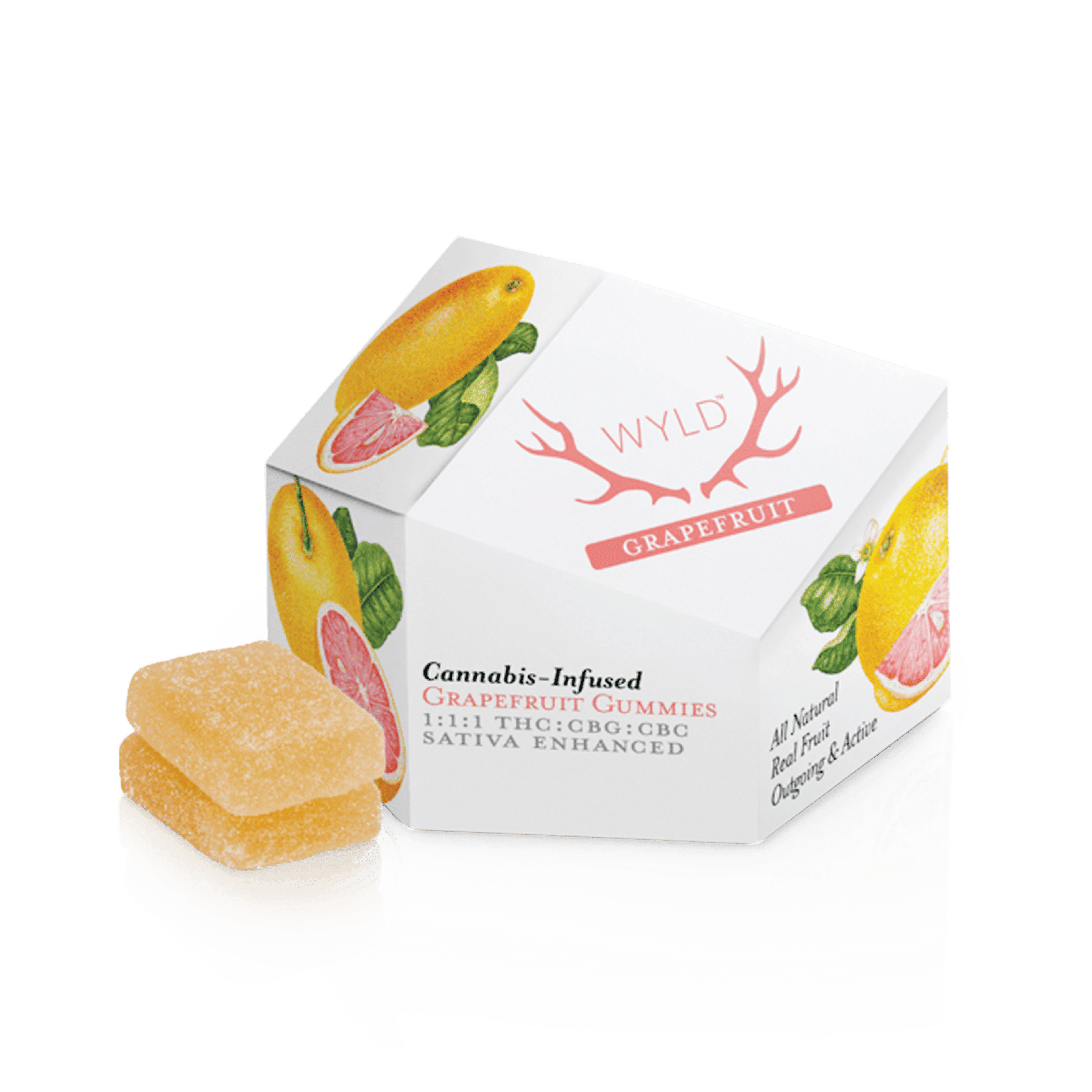 Grapefruit 1:1:1 CBG:CBC Gummies - WYLD - - $20.99 - Edibles
