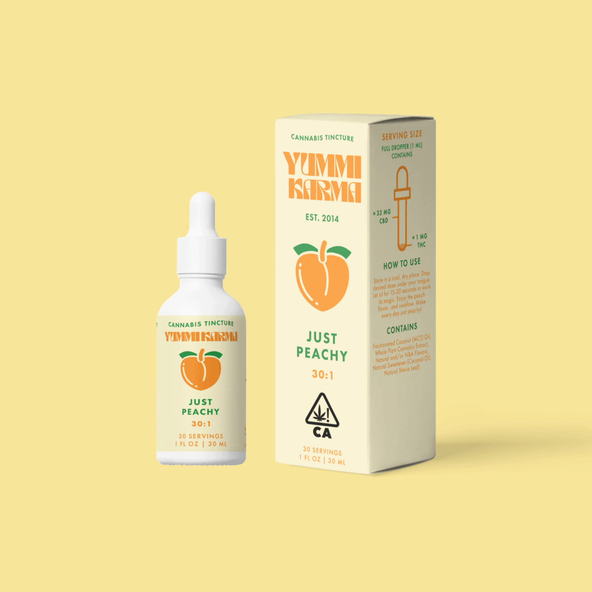 Just Peachy 1000mg CBD : 33MG THC Tincture - Yummi Karma -  - $55 - Tincture
