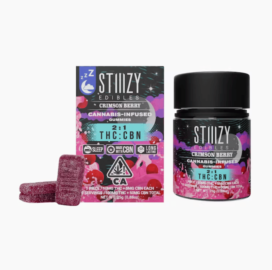 STIIIZY - 2:1 THC:CBN Crimson Berry Live Resin NANO Gummies - Stiiizy - STIIIZY - 2:1 THC:CBN Crimson Berry Live Resin NANO Gummies - $20 - Edible