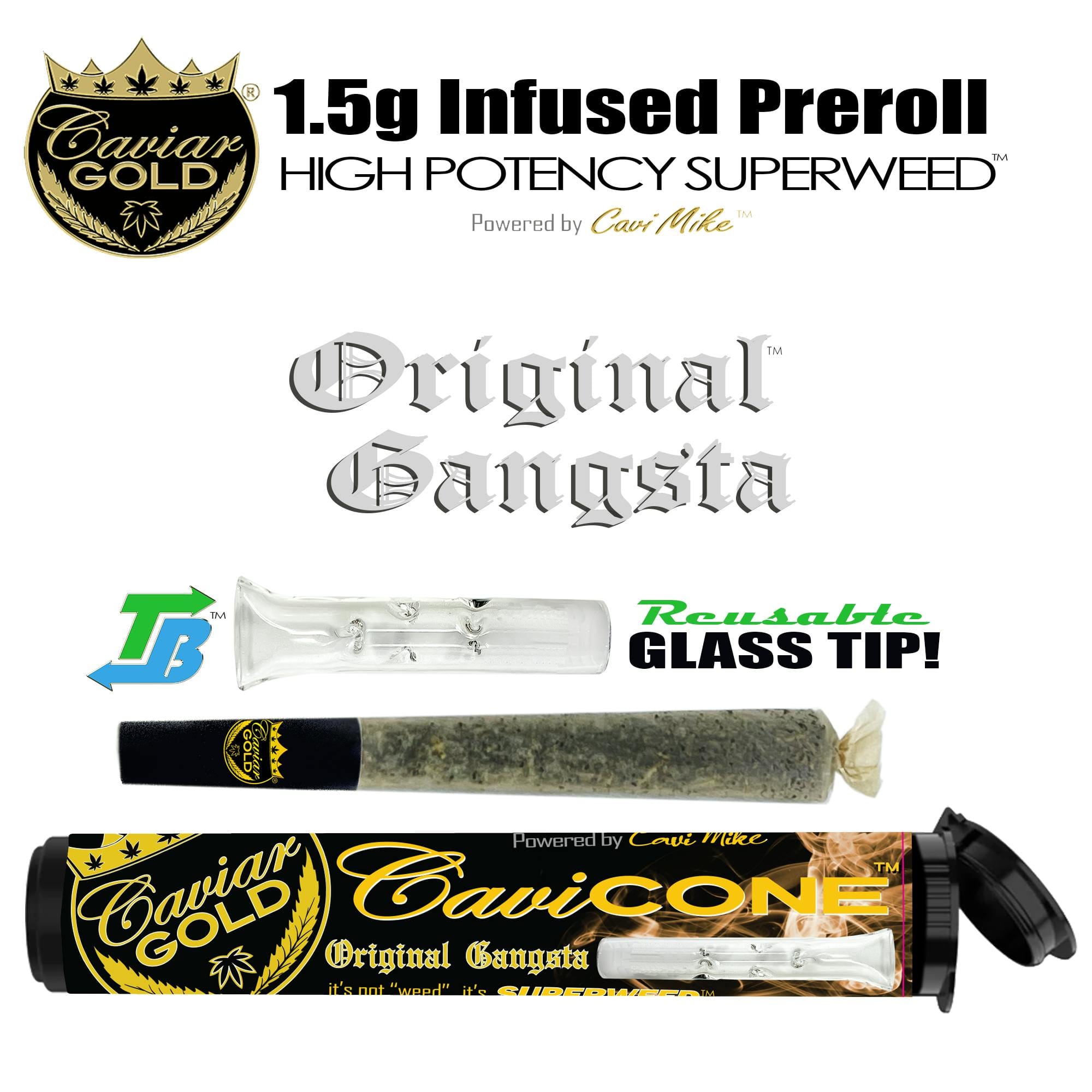 Cavi Cone Original Gangsta 1.5g - Caviar Gold -  - $18.70 - Pre-Rolls