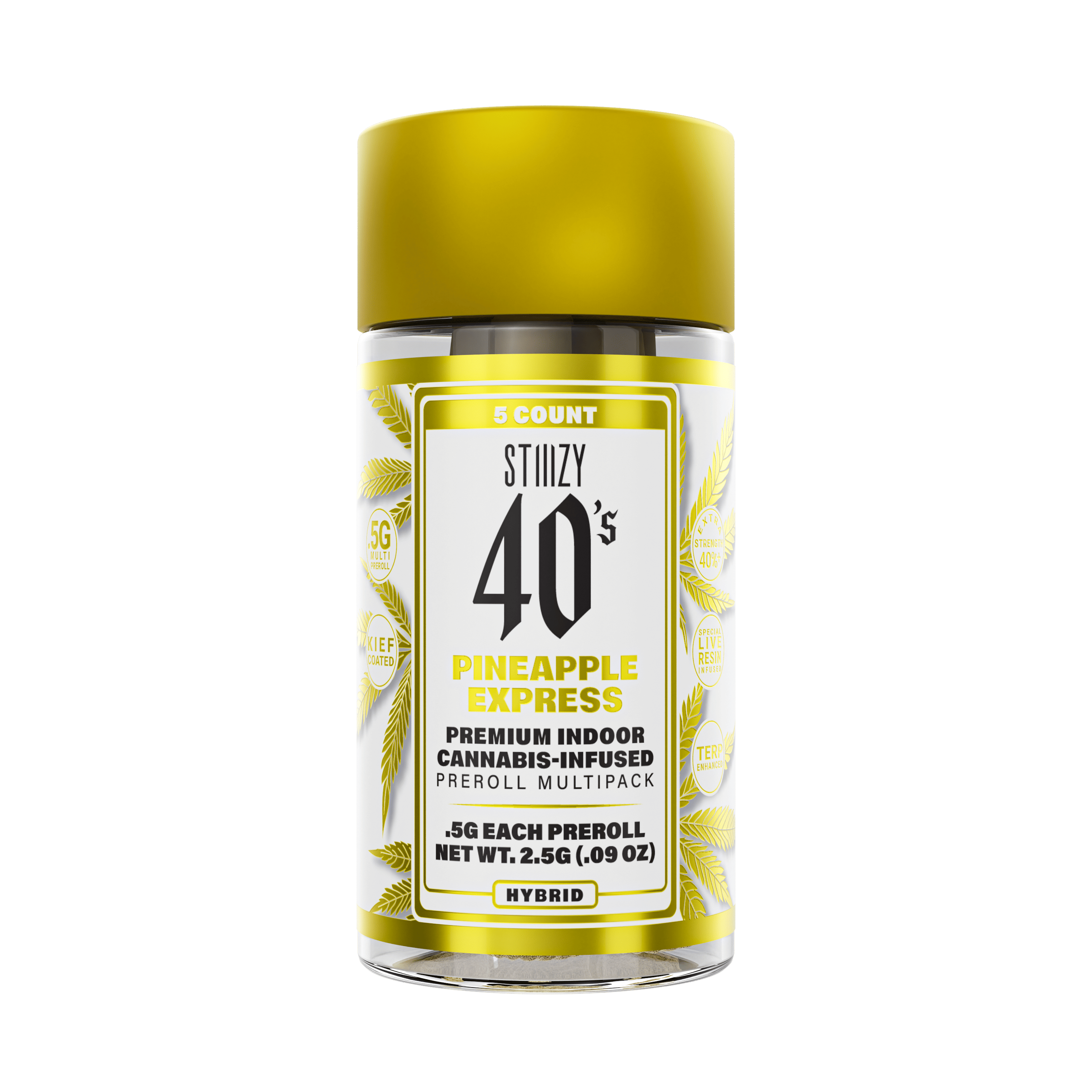 STIIIZY - Pineapple Express 40s 5 Pack Pre-Rolls 2.5g - Stiiizy - STIIIZY - Pineapple Express 40s 5 Pack Pre-Rolls 2.5g - $38 - Pre-Roll