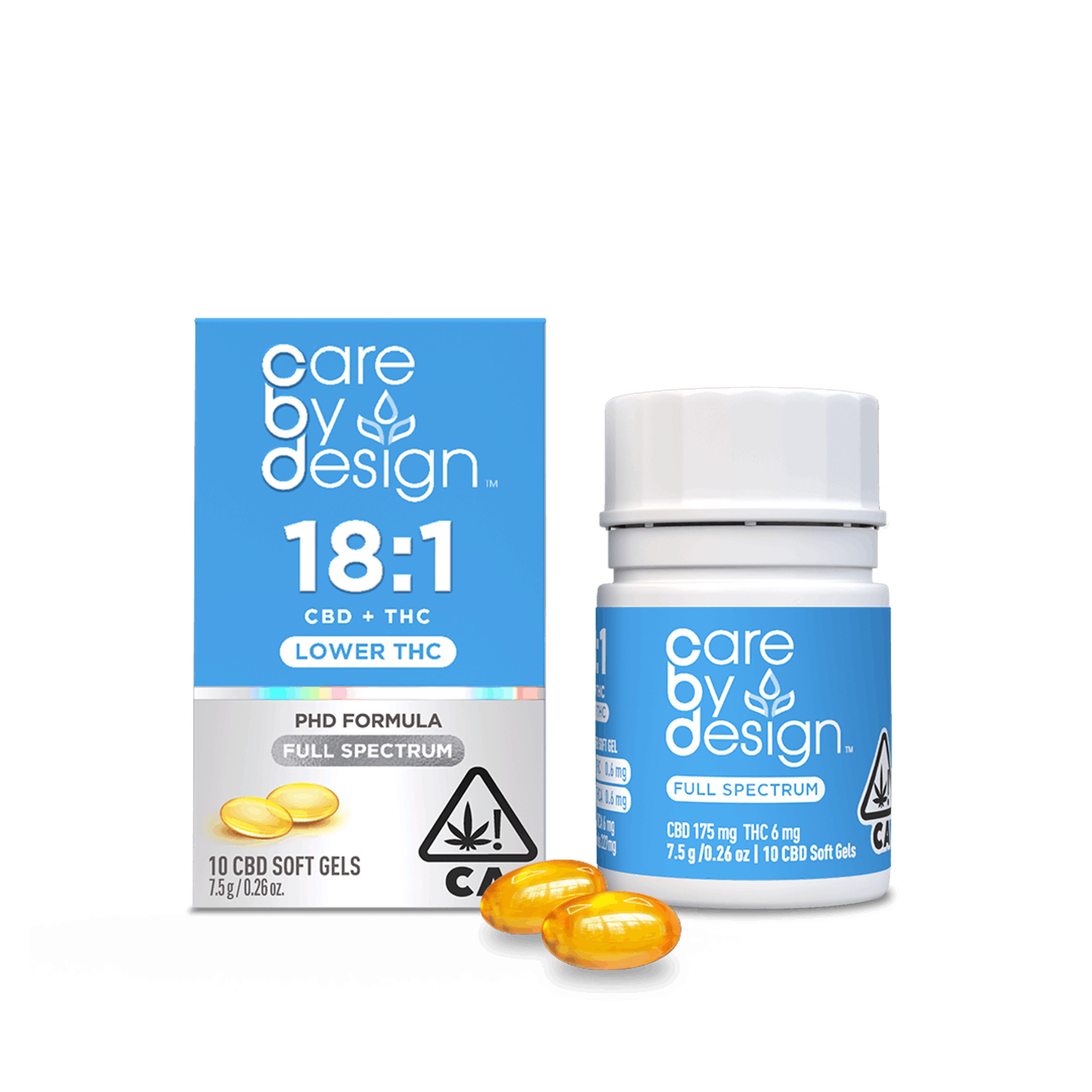 18:1 Full Spectrum CBD Soft Gels 10ct - Care By Design - 10 Pack High CBD - $18 - Tinctures/Capsules