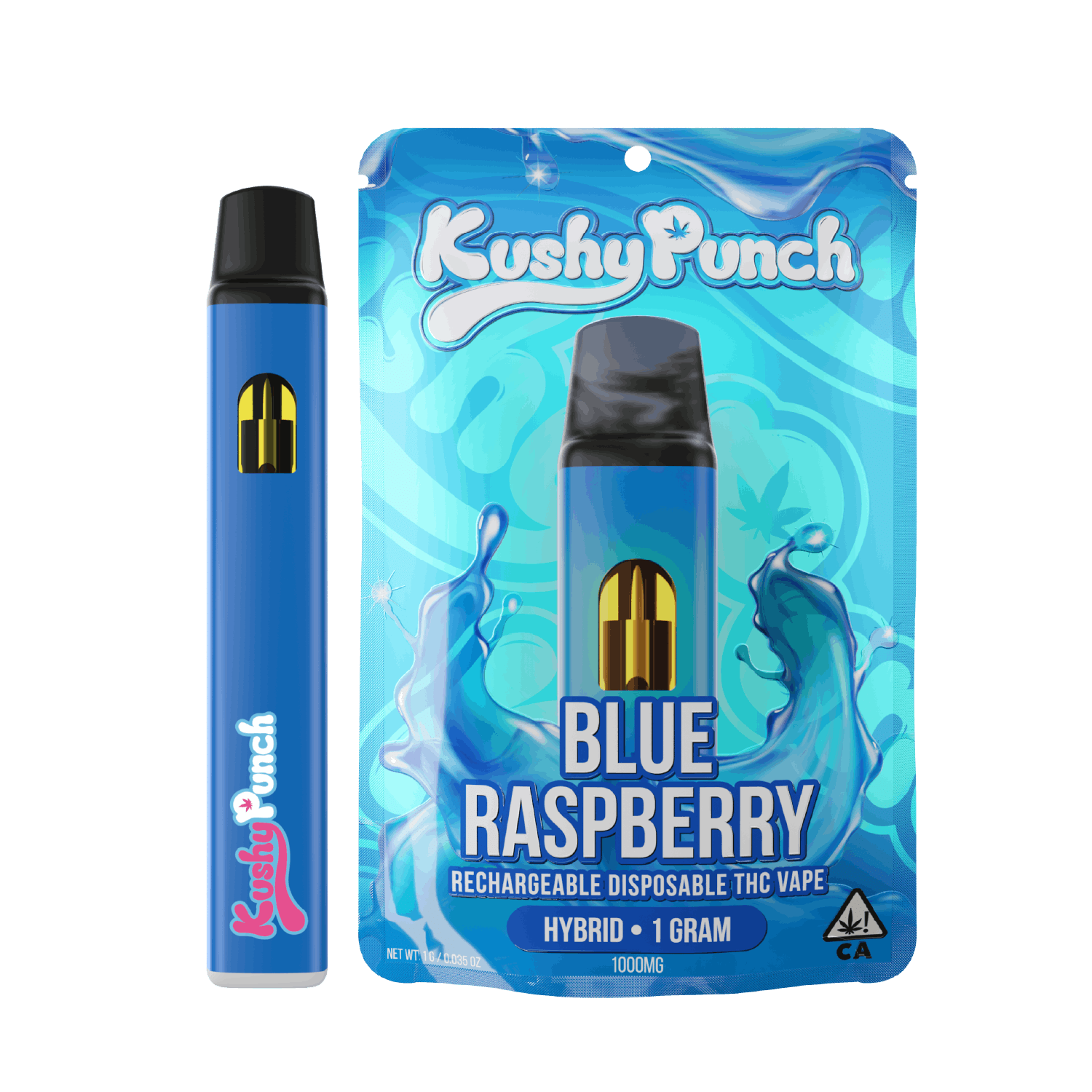 Kushy Punch: AIO Blue Raspberry 1g Hybrid