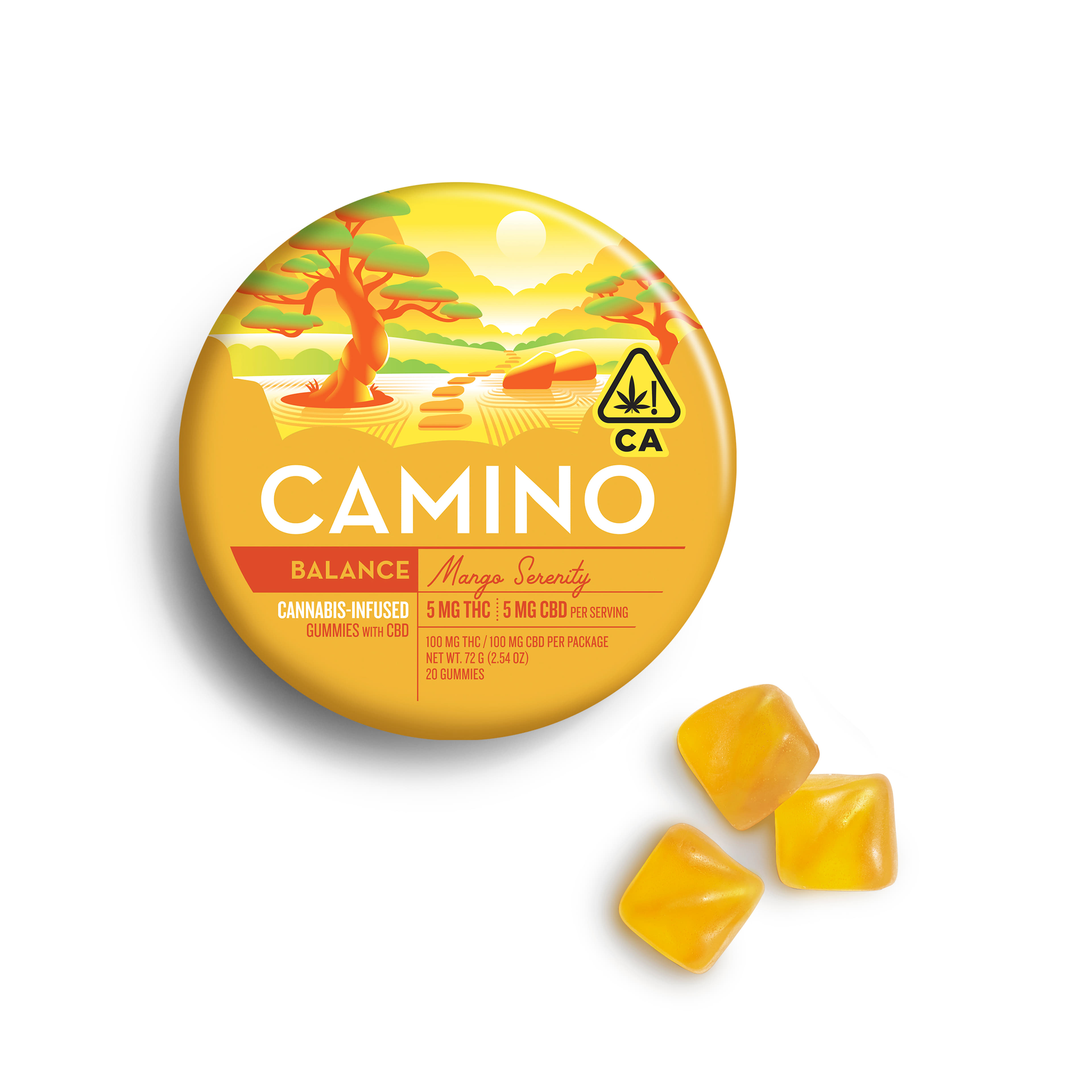 Camino Mango Serenity CBD 1:1 - Kiva - - $21 - Edibles