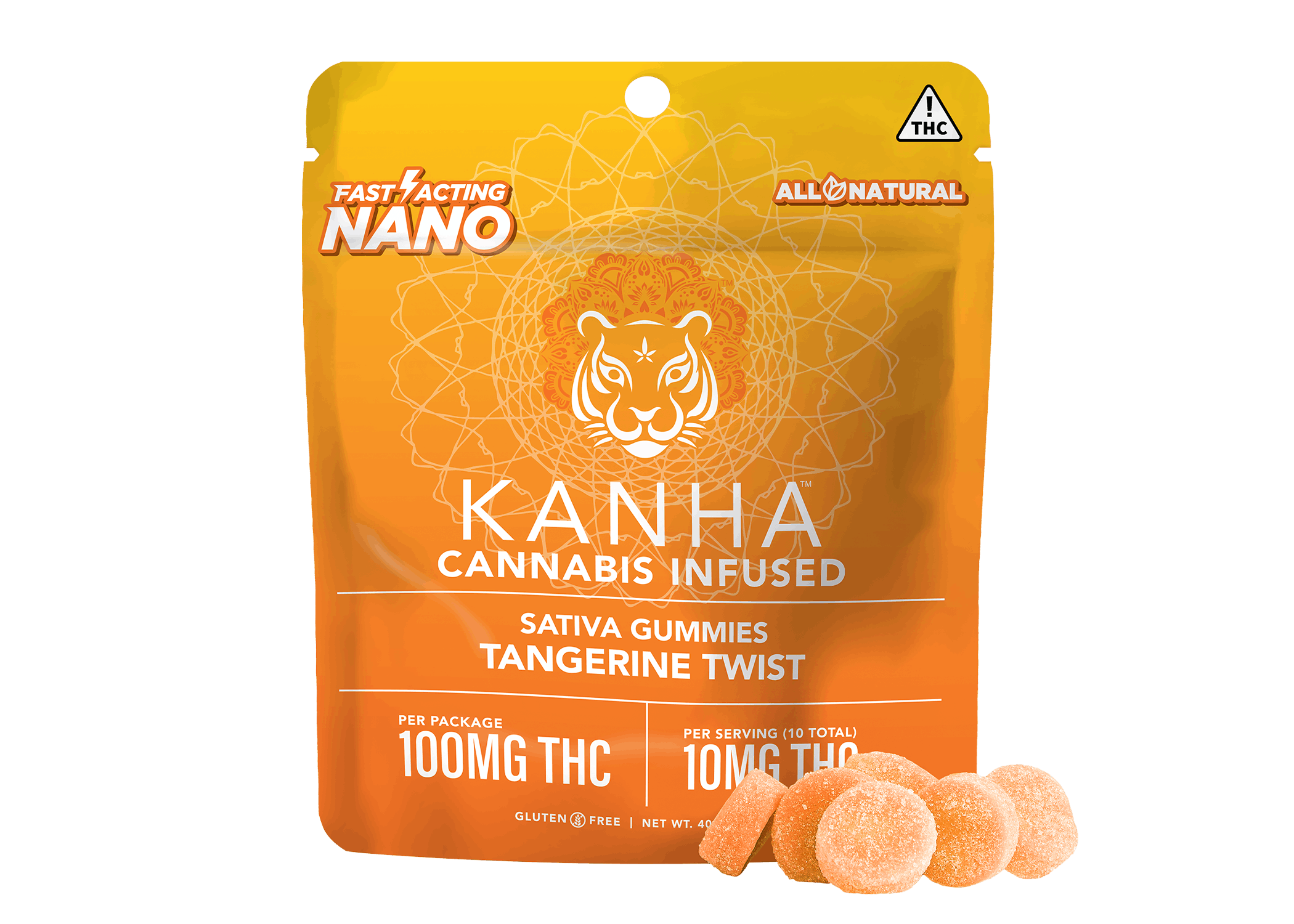 NANO Tangerine Twist Gummies - Kanha - 10 Gummies - $22.99 - Edibles
